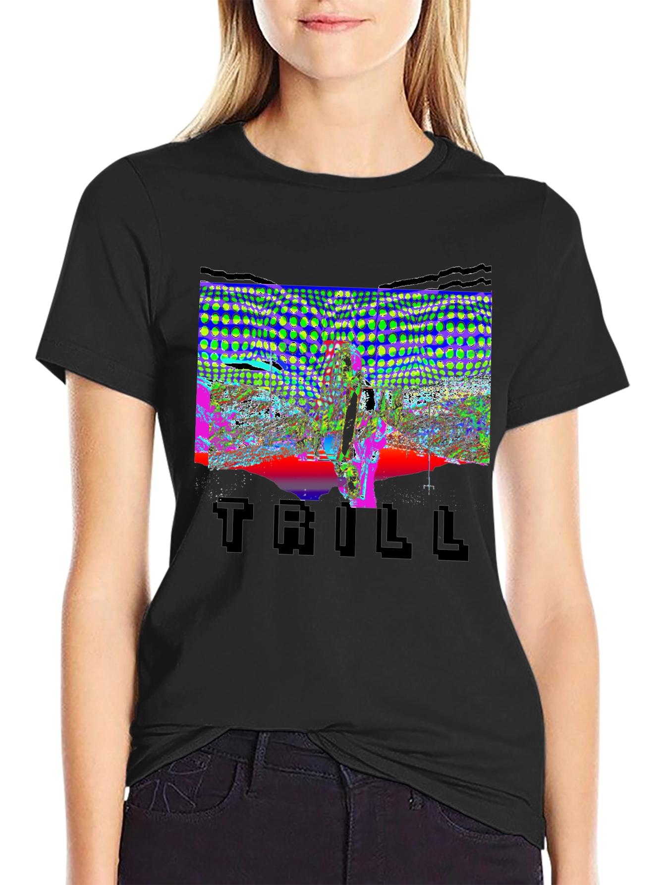 Trill Graphic Tee - Unique Design Black Cotton Shirt