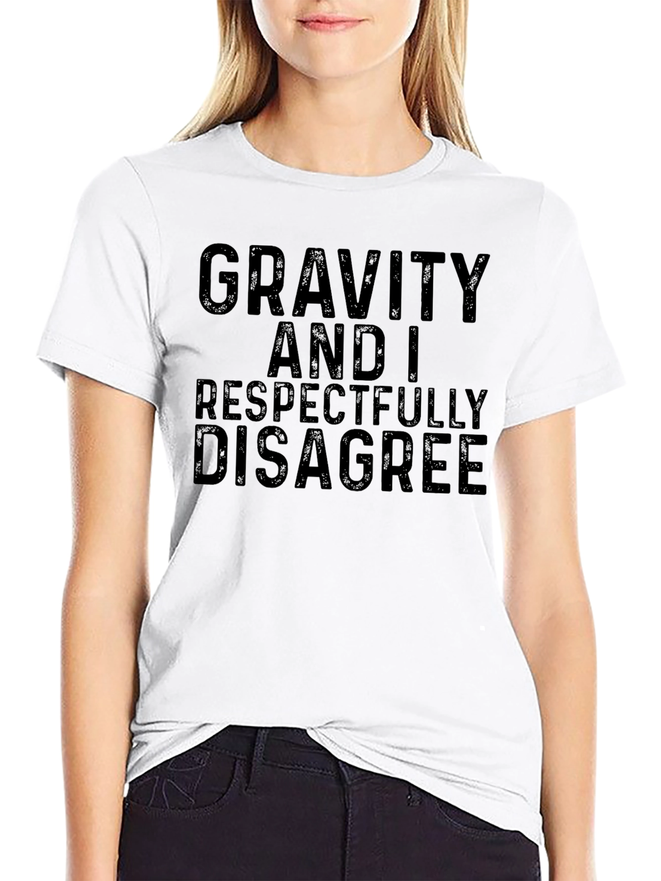 Gravity and I Respectfully Disagree Black T-Shirt