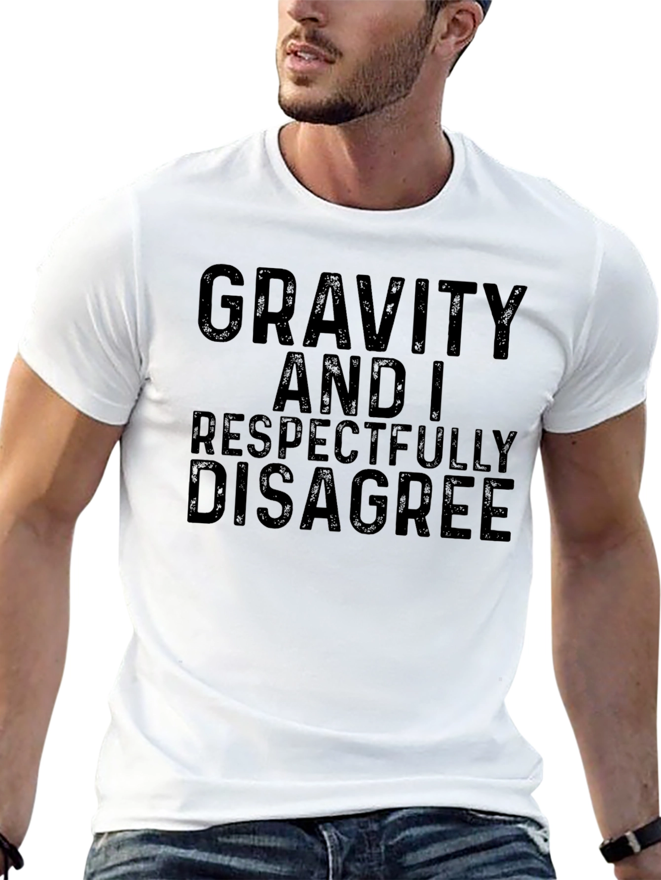 Gravity and I Respectfully Disagree Black T-Shirt
