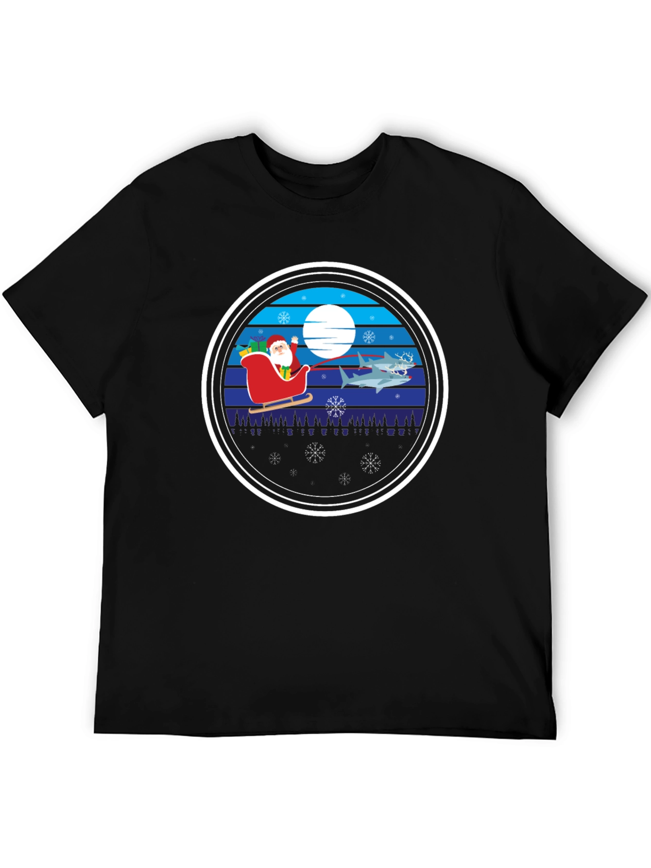 Shark Christmas Santa T-Shirt