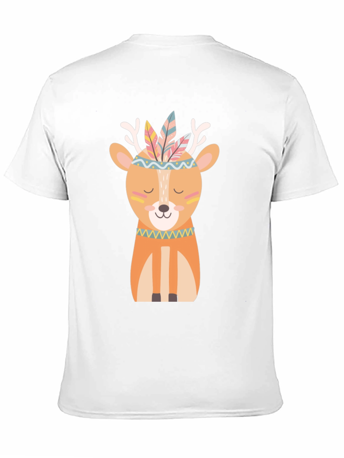 Deer with Feathers T-Shirt - Cute Cartoon Design