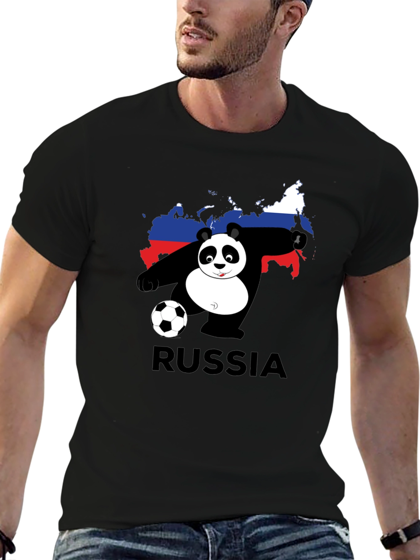 Russia Panda Soccer T-Shirt