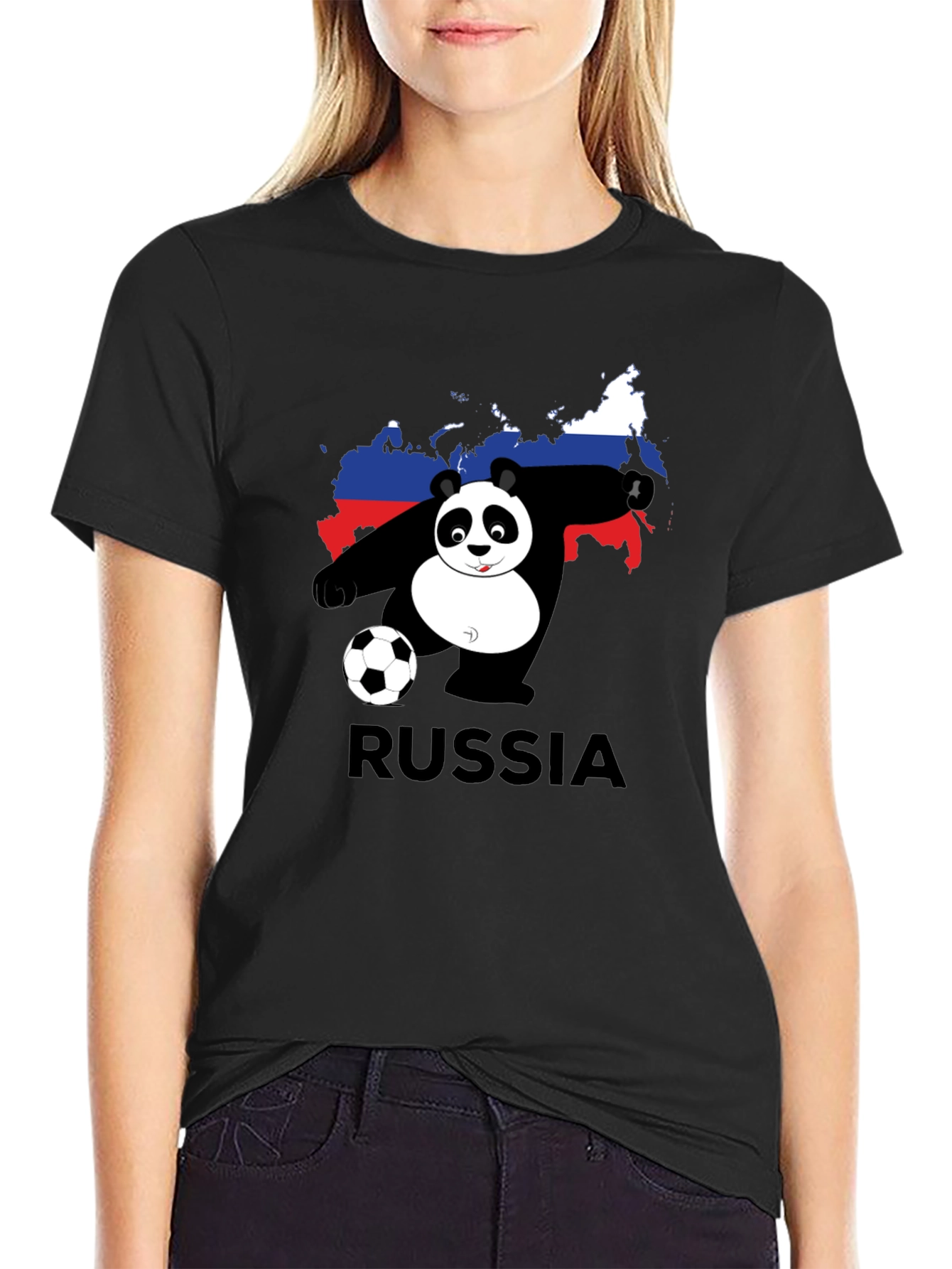 Russia Panda Soccer T-Shirt