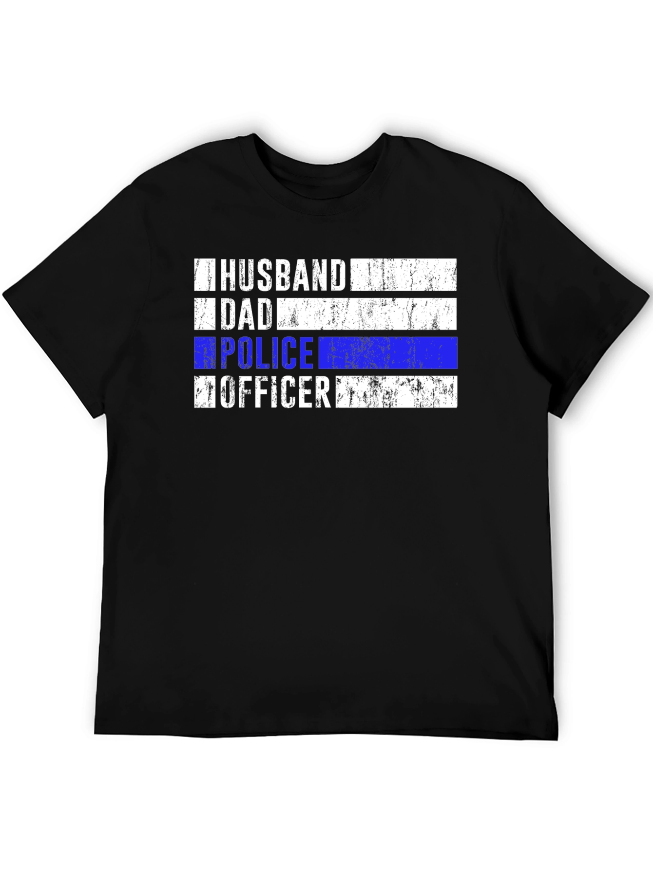 Husband Dad Police Officer Black T-Shirt
