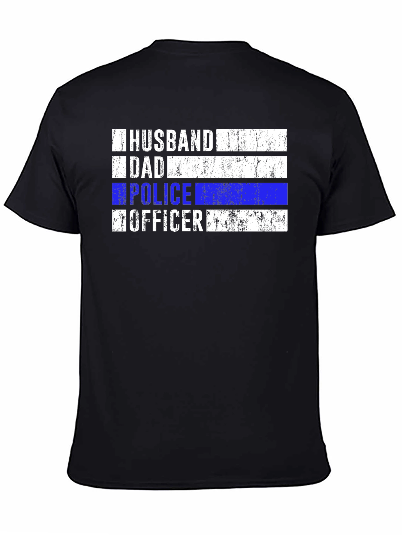 Husband Dad Police Officer Black T-Shirt