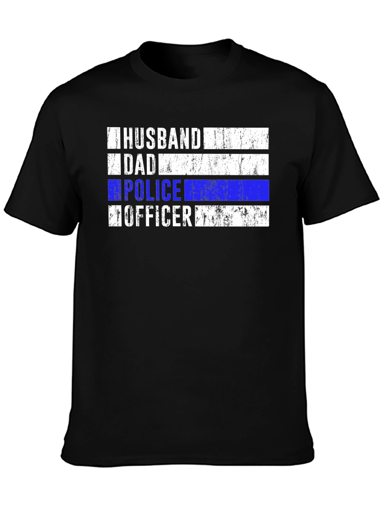 Husband Dad Police Officer Black T-Shirt