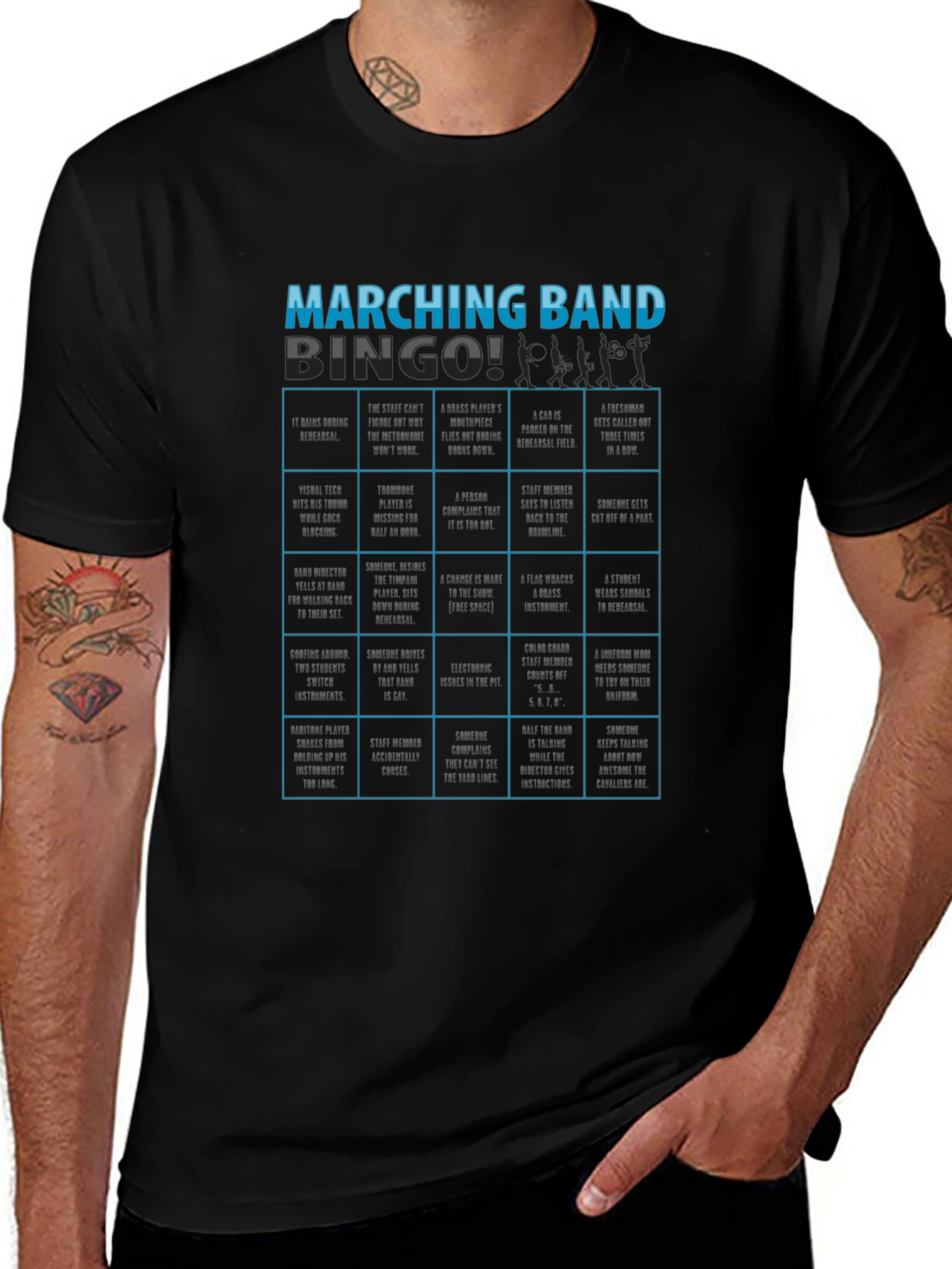 Marching Band Bingo T-Shirt - Unique Design