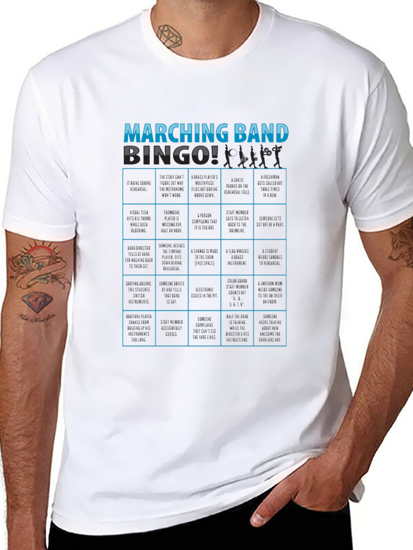 Marching Band Bingo T-Shirt - Unique Design