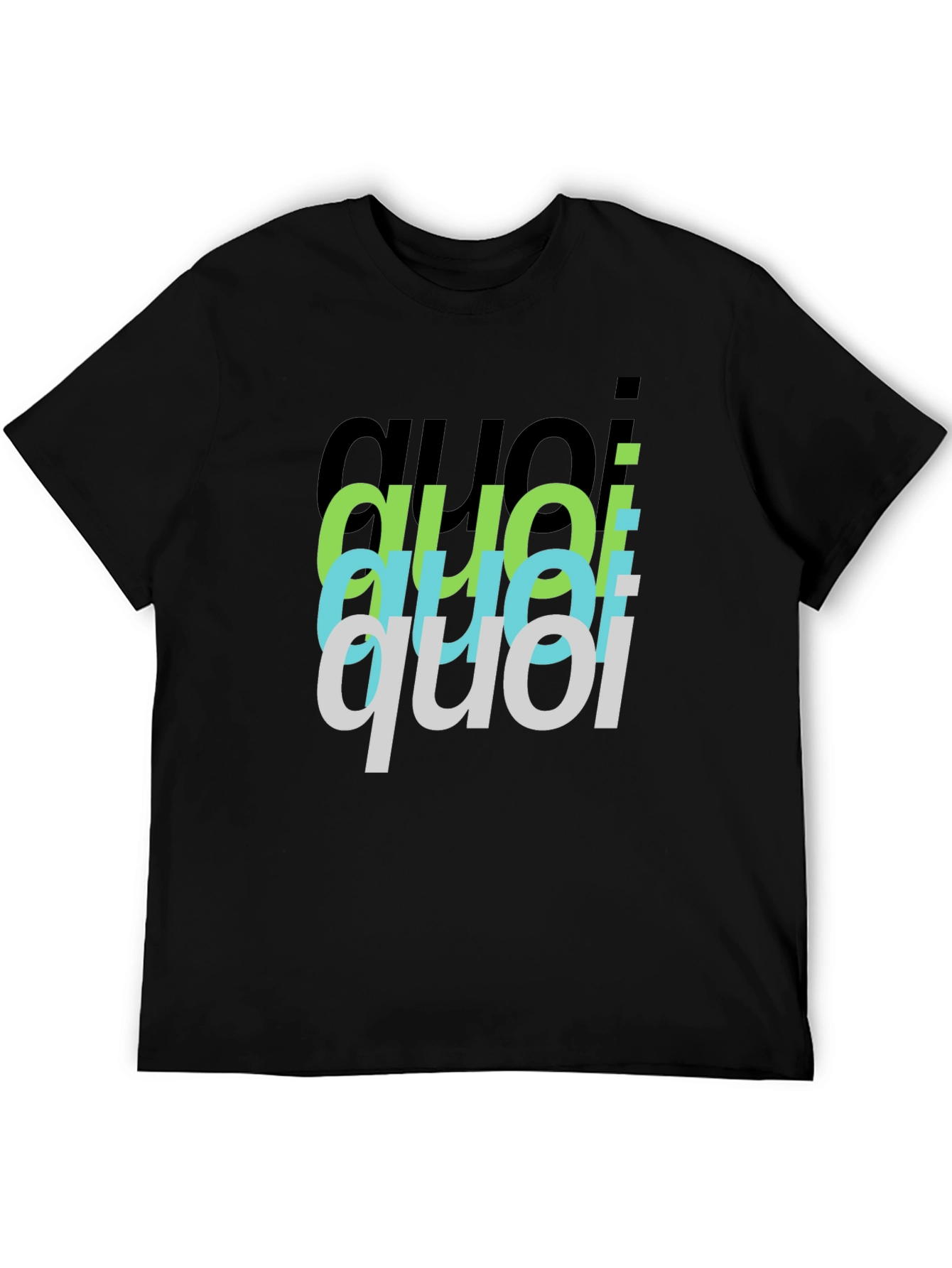 Quoi Stacked Graphic Black T-Shirt