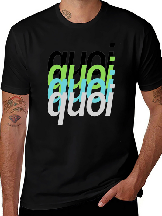 Quoi Stacked Graphic Black T-Shirt
