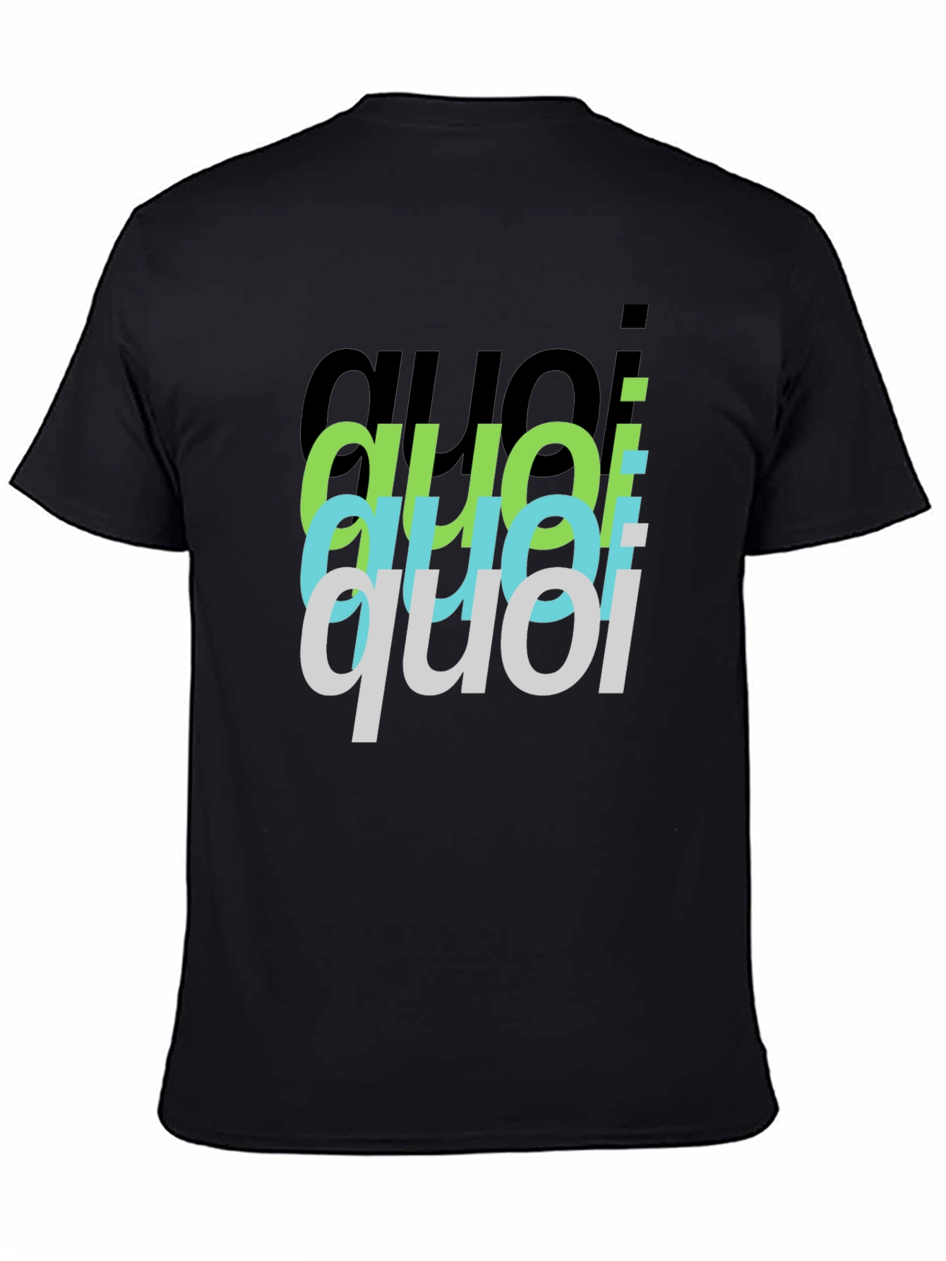 Quoi Stacked Graphic Black T-Shirt