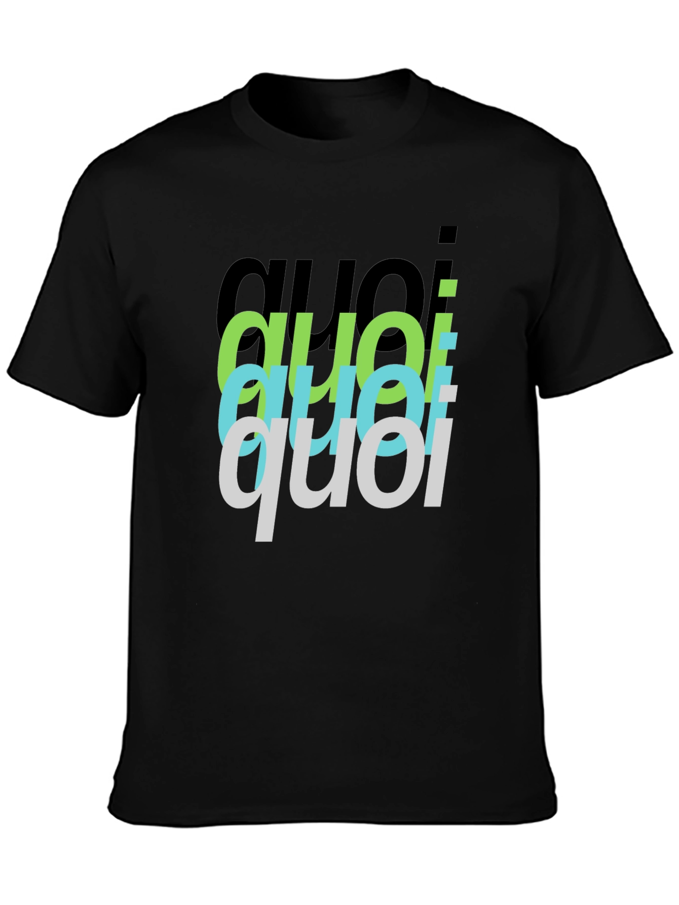Quoi Stacked Graphic Black T-Shirt