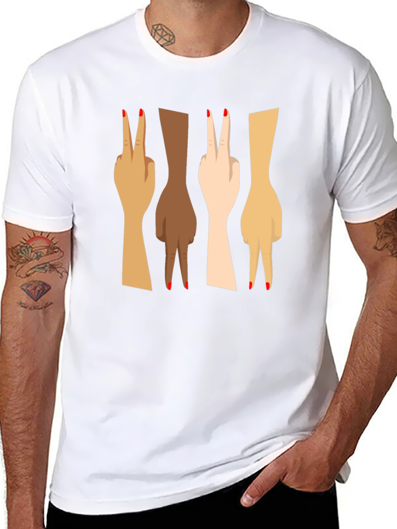 Diversity Peace Sign Graphic Tee