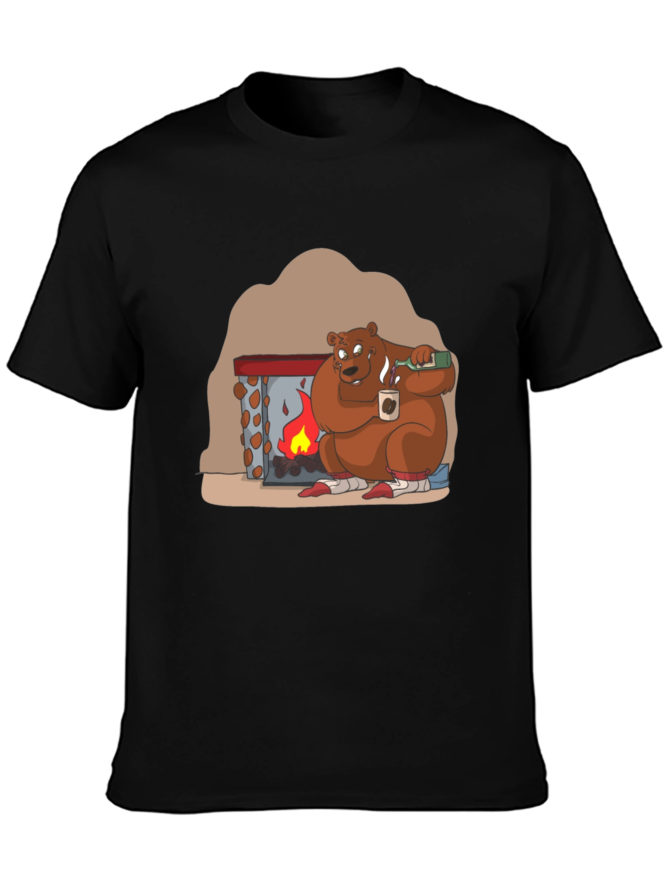 Cozy Bear by Fire T-Shirt