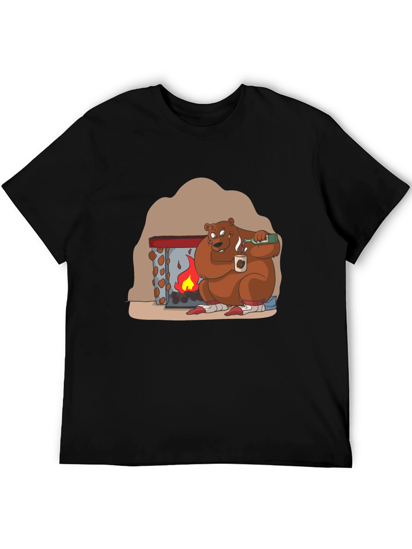Cozy Bear by Fire T-Shirt