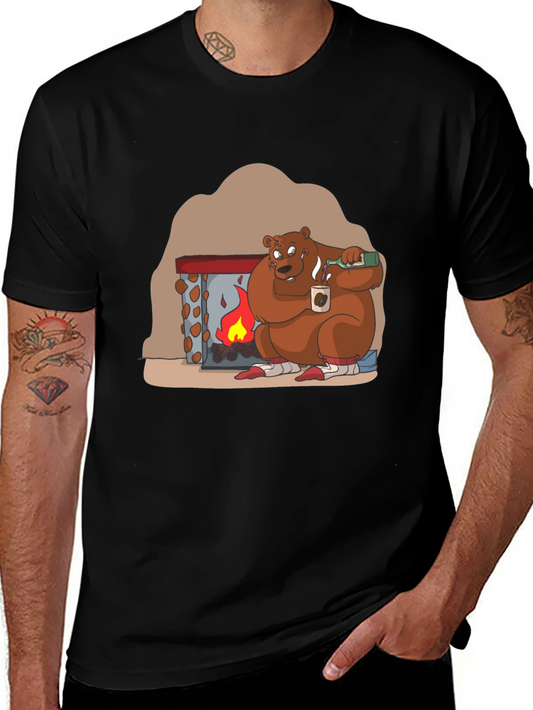 Cozy Bear by Fire T-Shirt