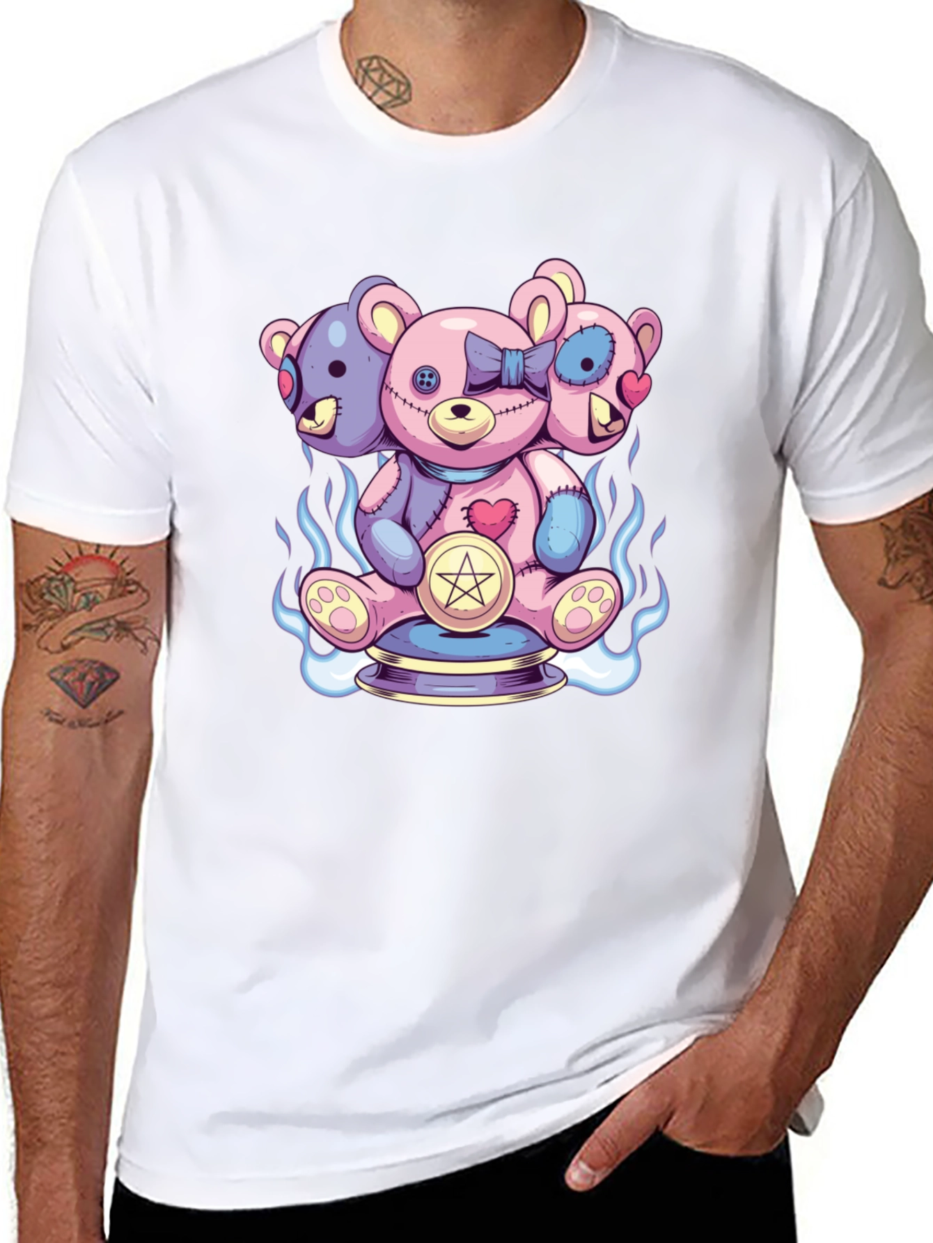 Three-Headed Teddy Bear Graphic Tee