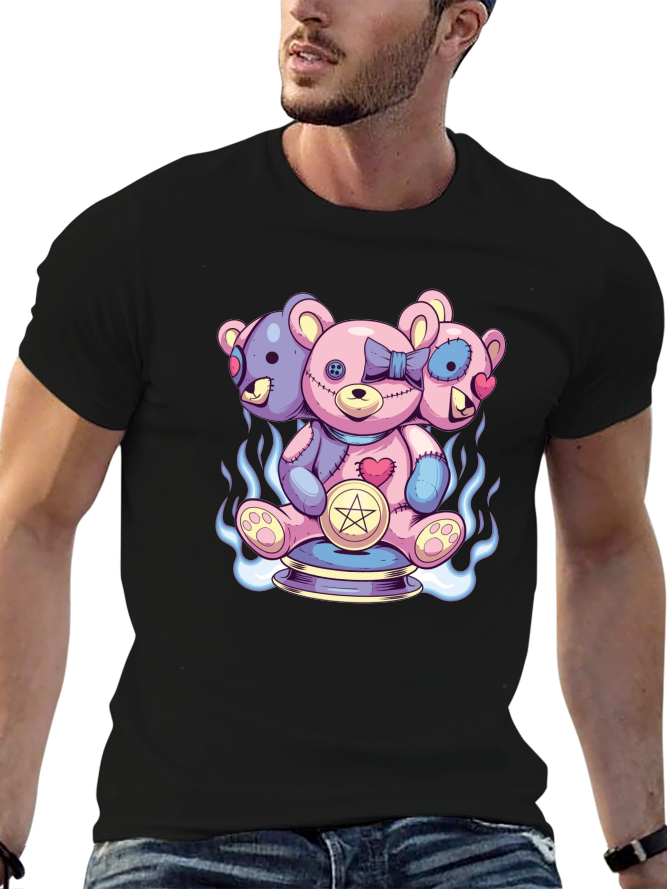 Three-Headed Teddy Bear Graphic Tee