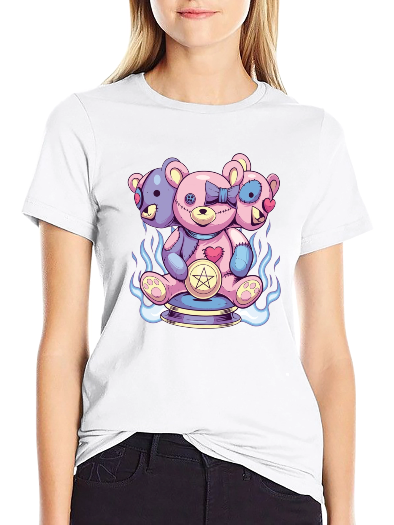 Three-Headed Teddy Bear Graphic Tee