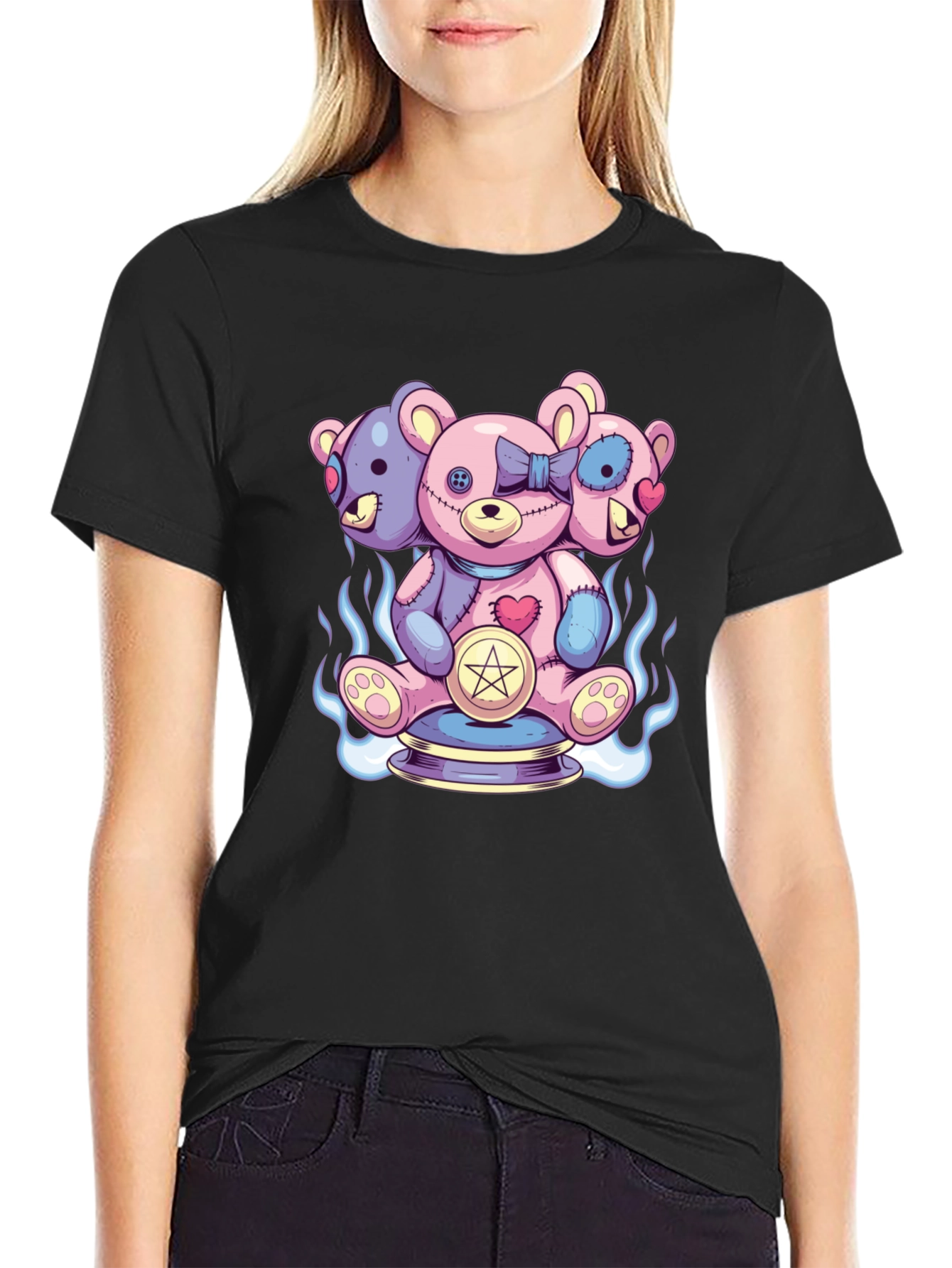 Three-Headed Teddy Bear Graphic Tee