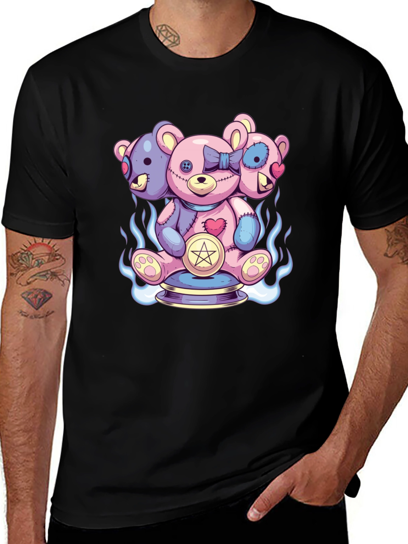 Three-Headed Teddy Bear Graphic Tee