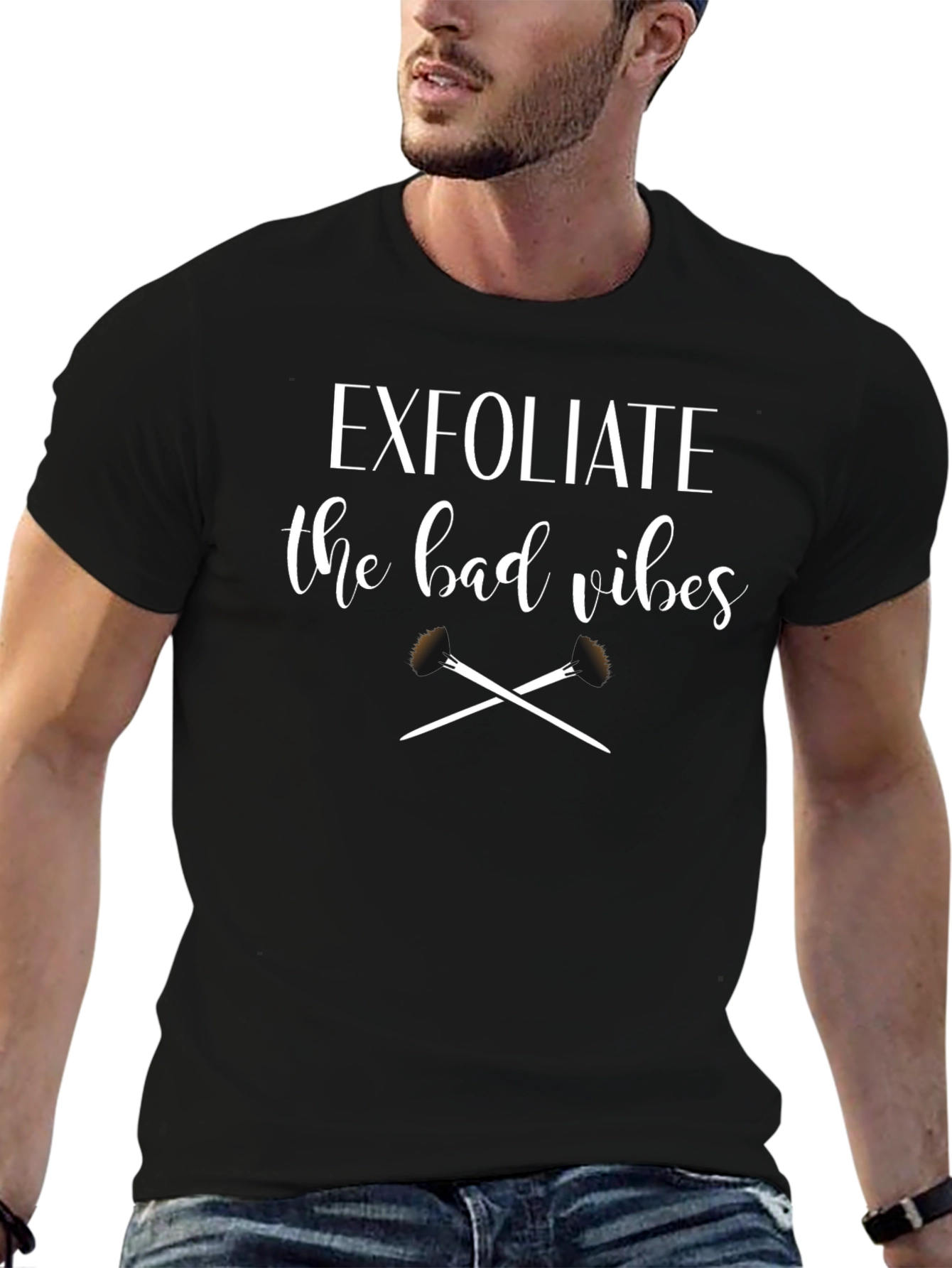 Exfoliate Bad Vibes Black T-Shirt