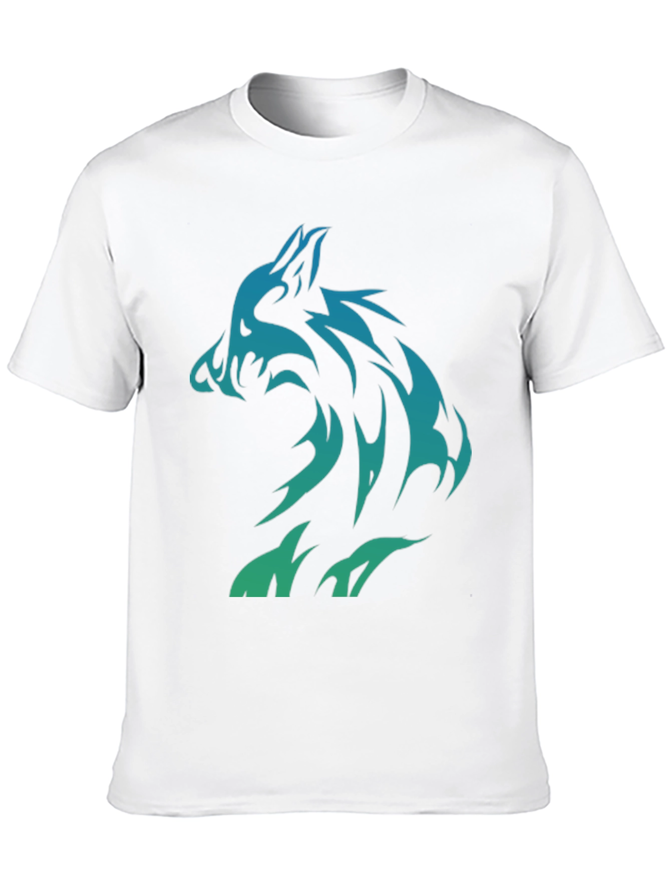 Tribal Wolf Graphic Tee - Mens Black T-Shirt