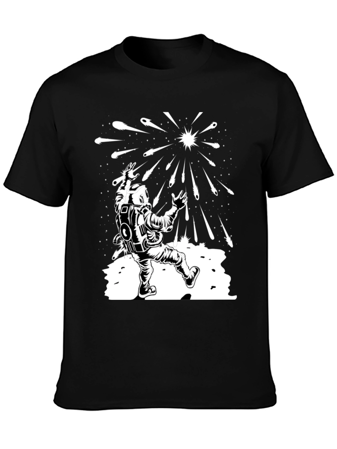 Astronaut Meteor Shower Graphic Tee