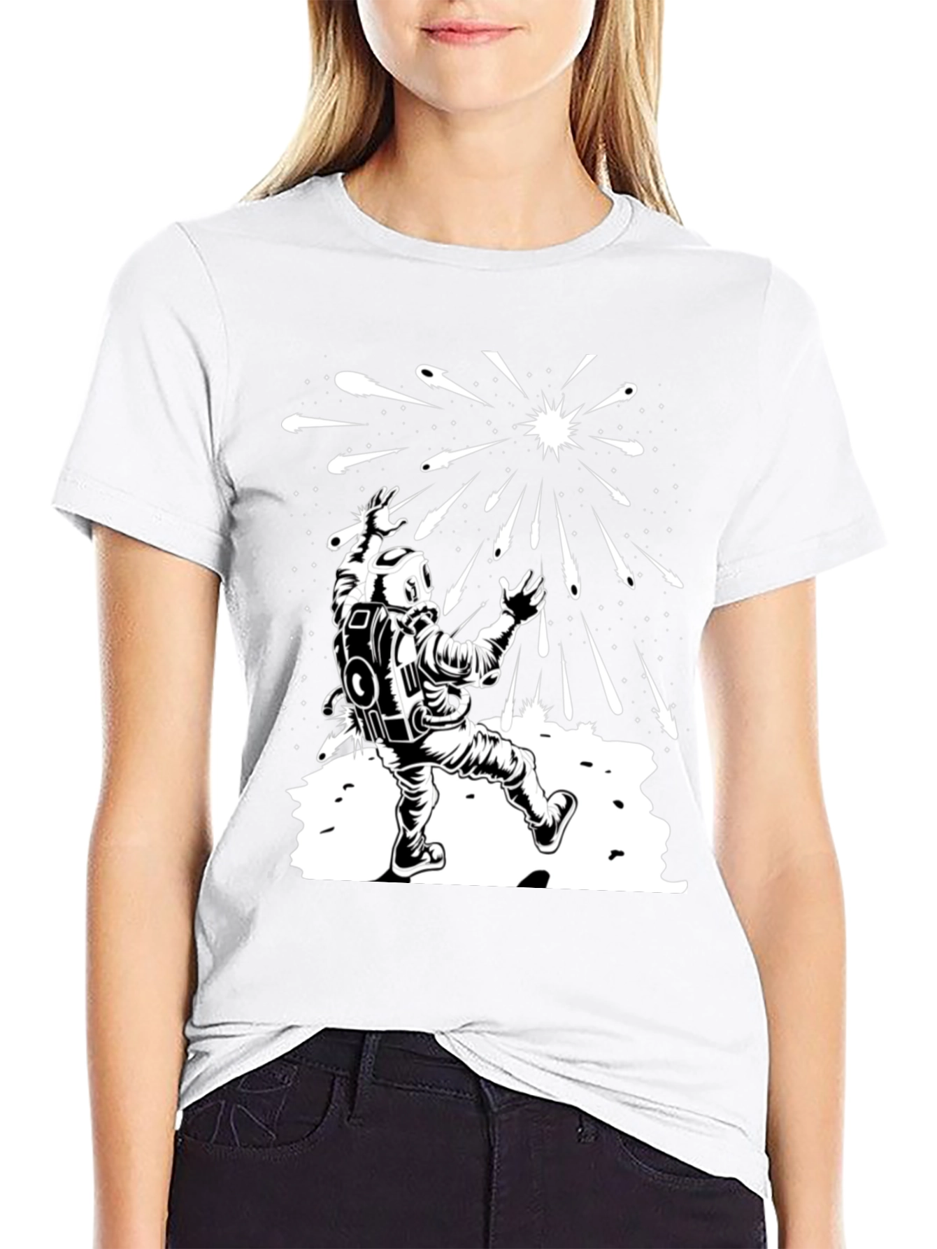 Astronaut Meteor Shower Graphic Tee
