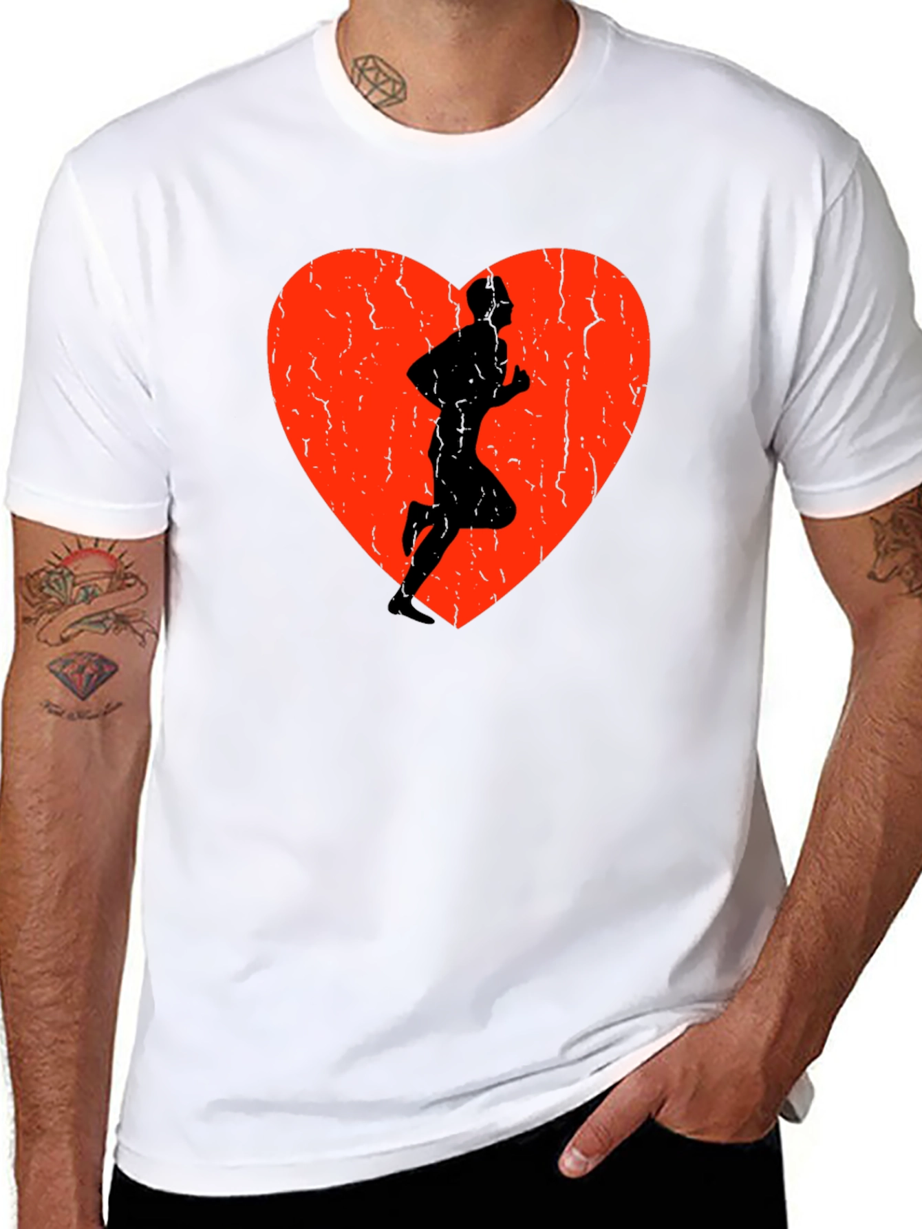 Runner Heart Graphic Tee - Sporty Style