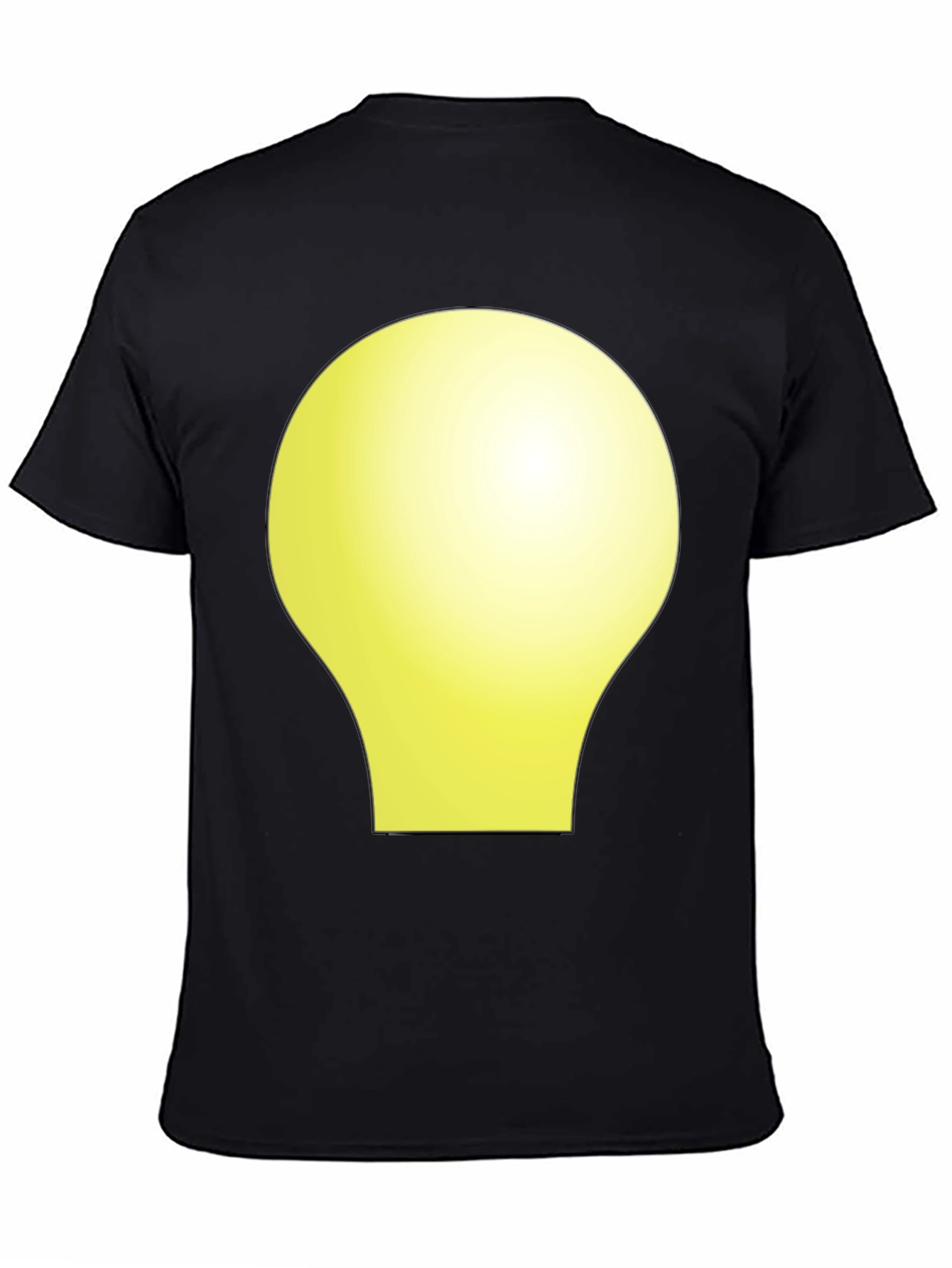 Black Tee with Abstract Yellow Shape