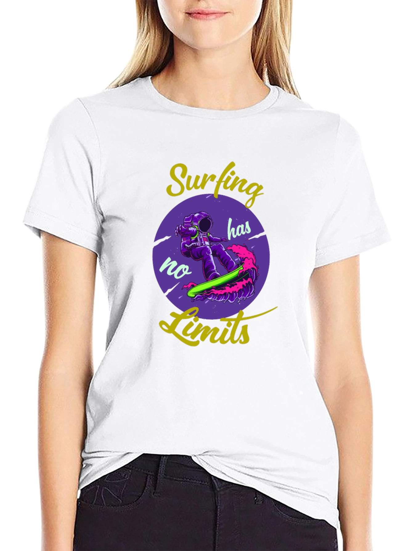 Surfing Has No Limits Graphic T-Shirt
