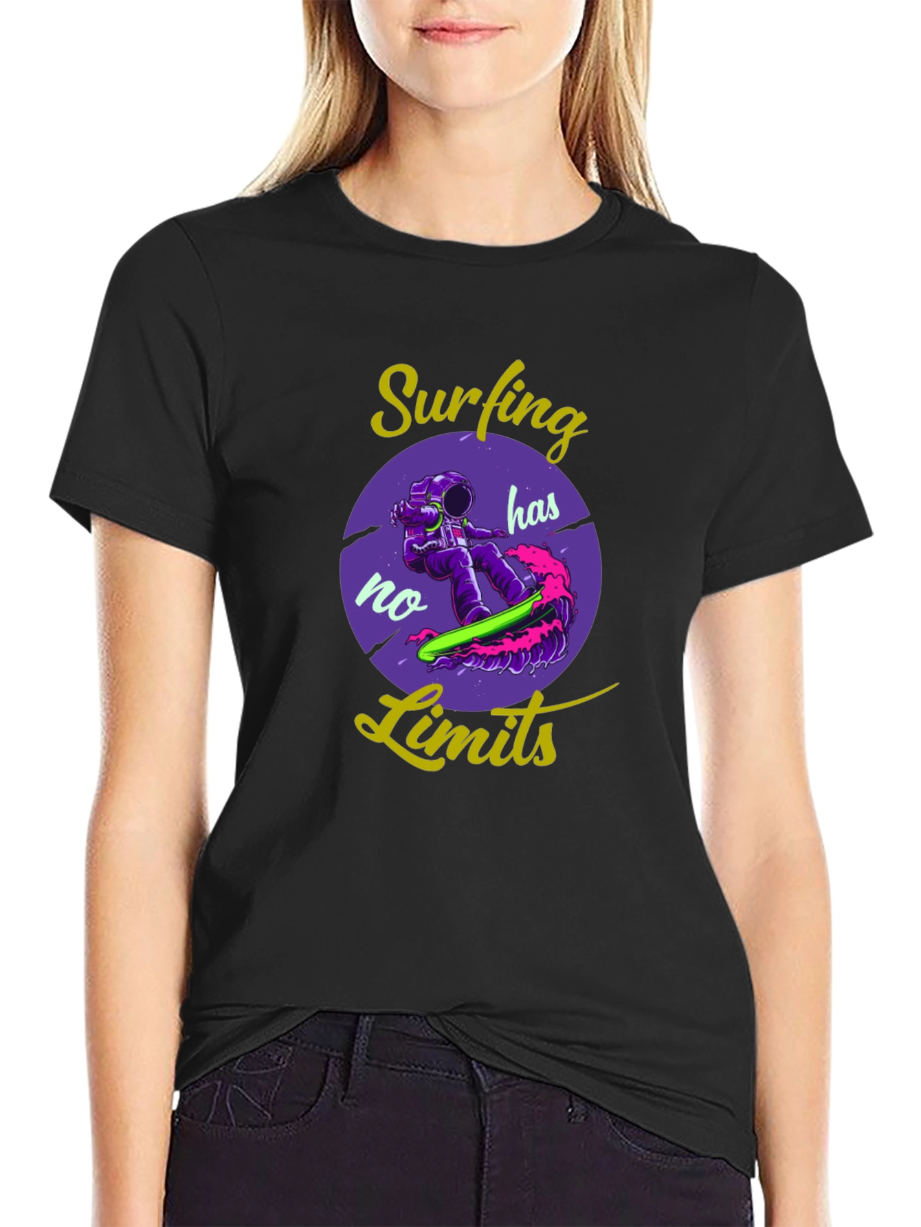 Surfing Has No Limits Graphic T-Shirt