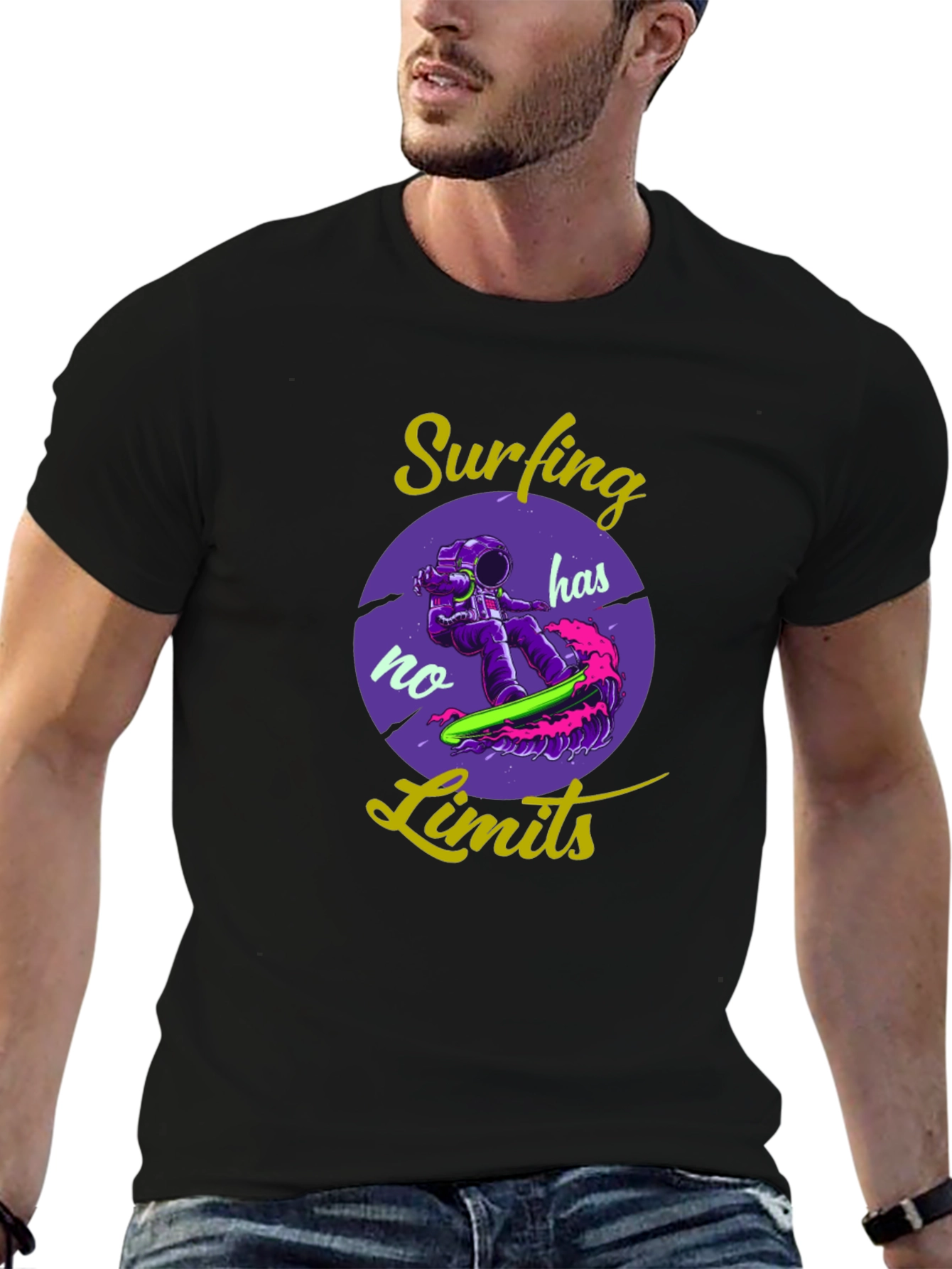 Surfing Has No Limits Graphic T-Shirt