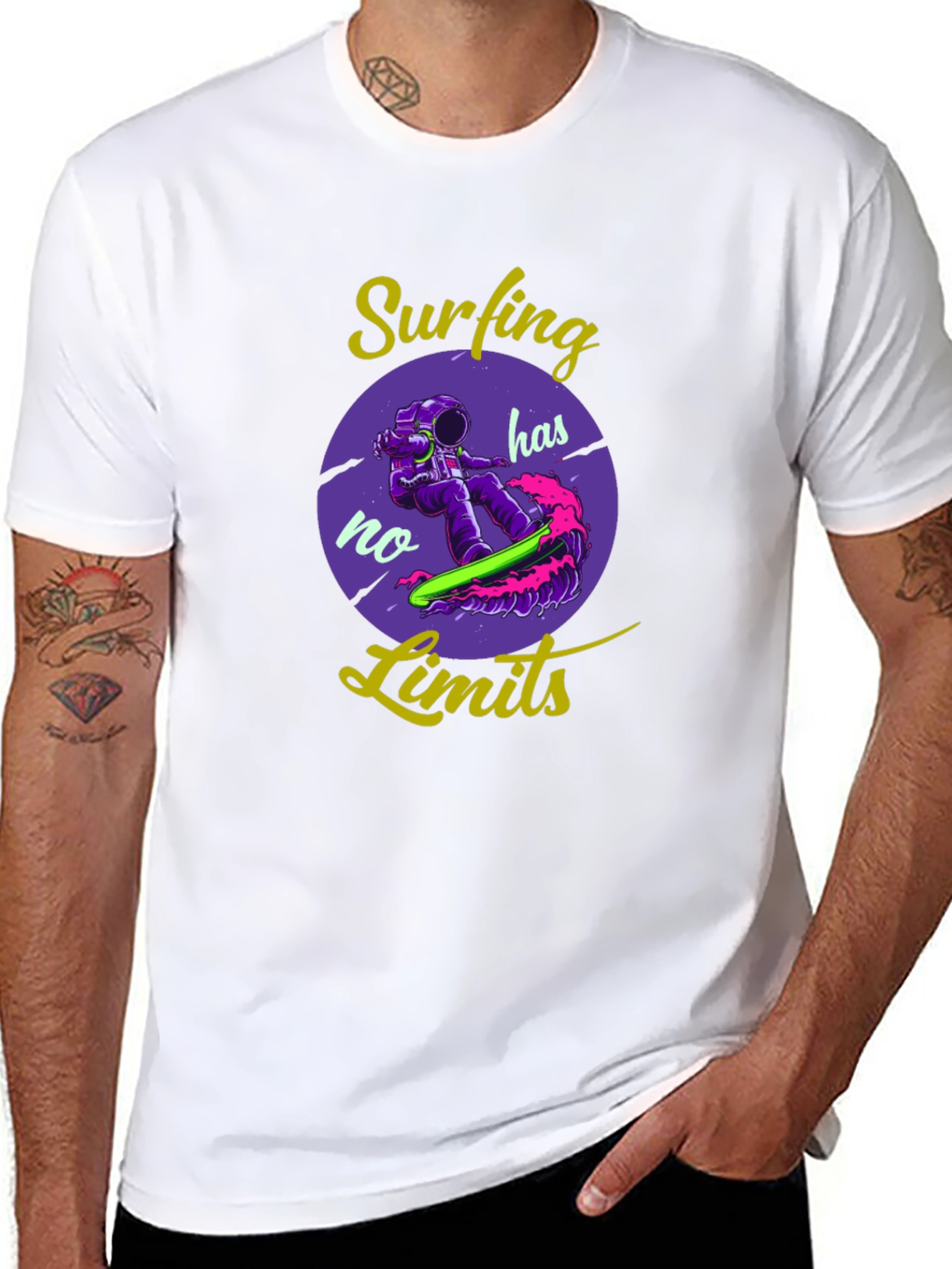Surfing Has No Limits Graphic T-Shirt