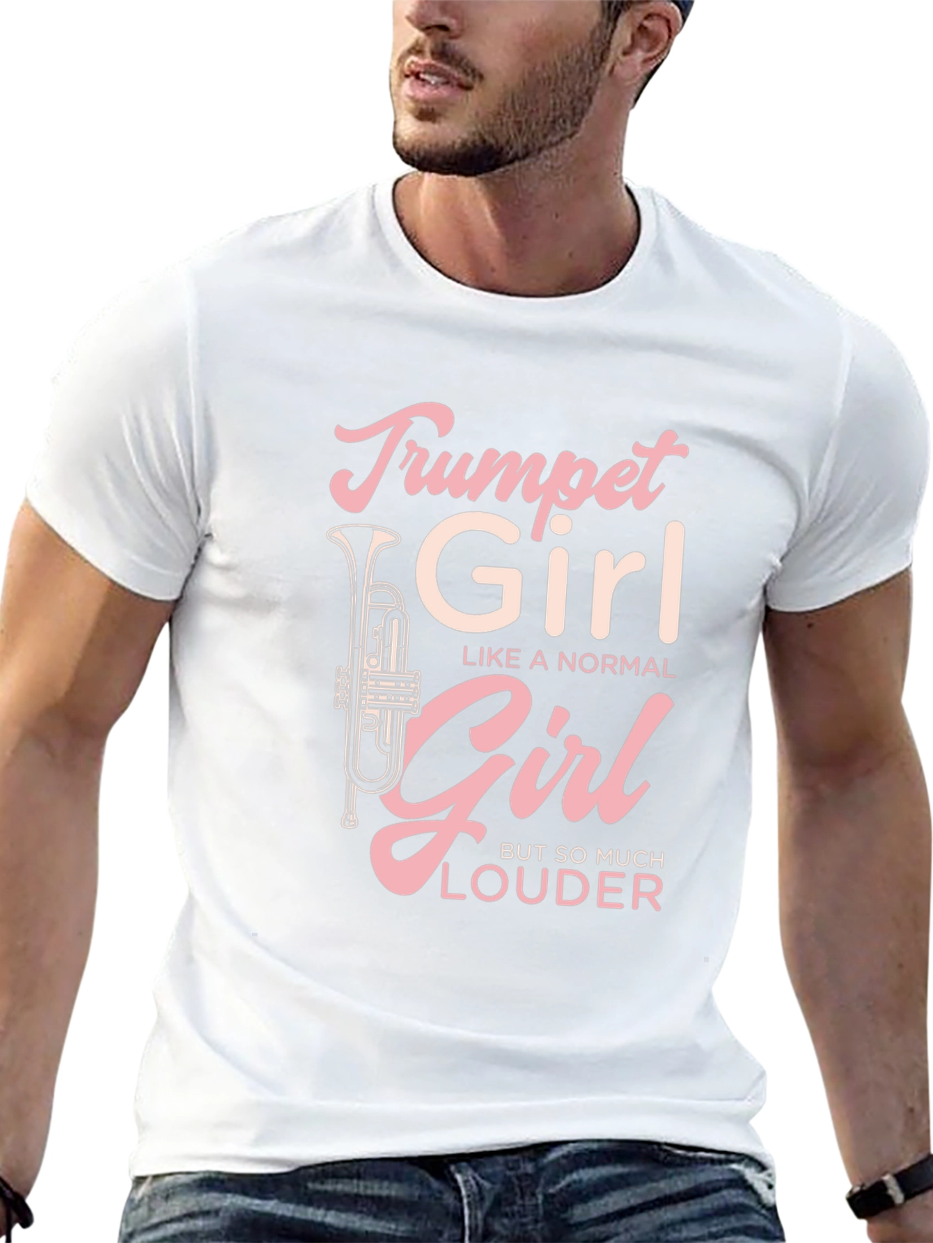 Trumpet Girl Graphic Tee - Musical Instrument Lover