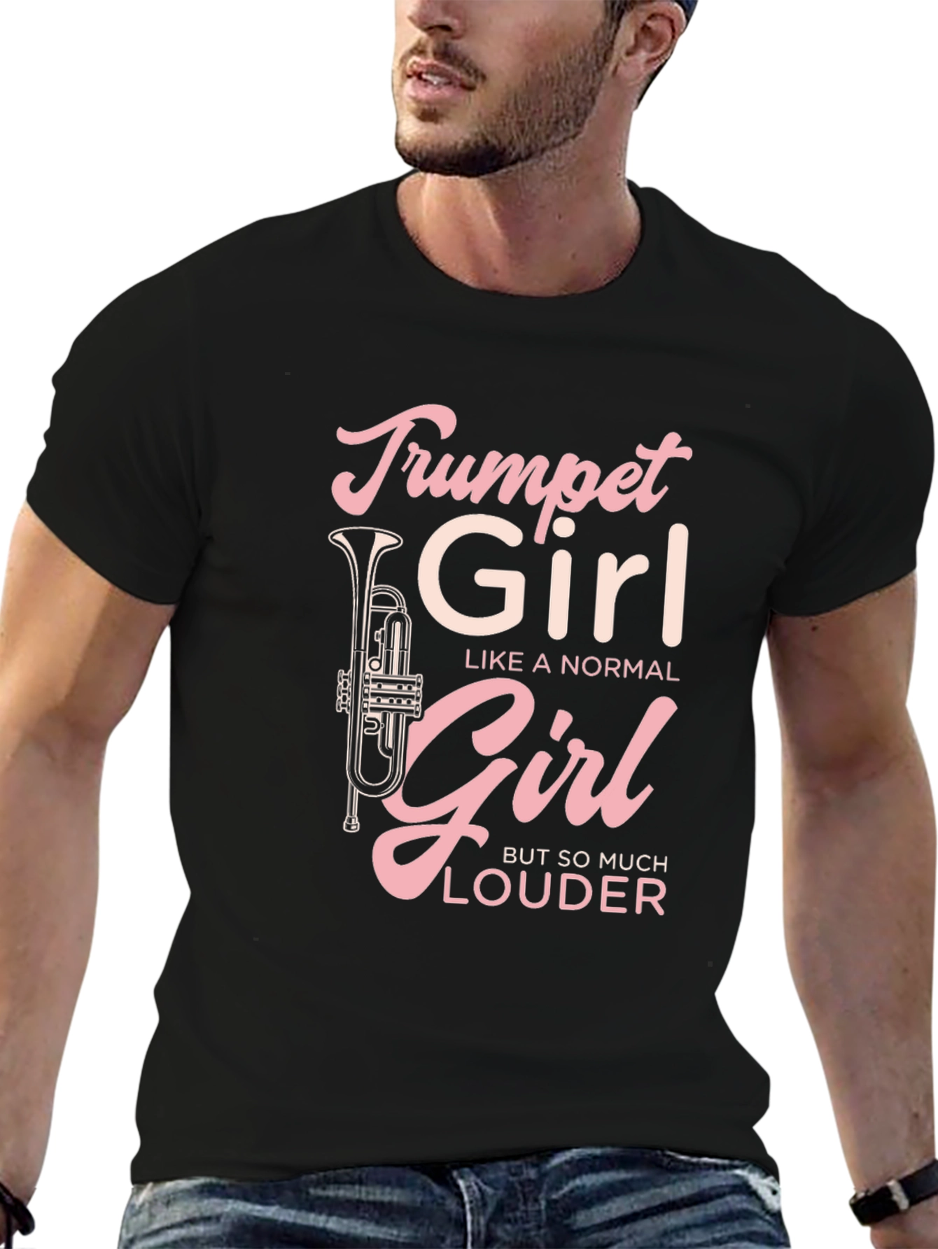 Trumpet Girl Graphic Tee - Musical Instrument Lover
