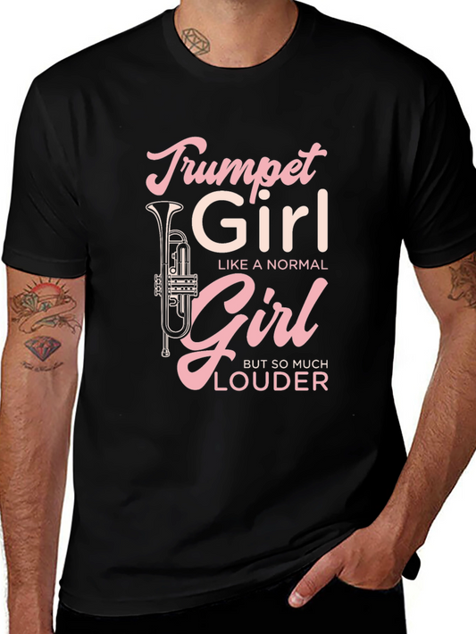 Trumpet Girl Graphic Tee - Musical Instrument Lover