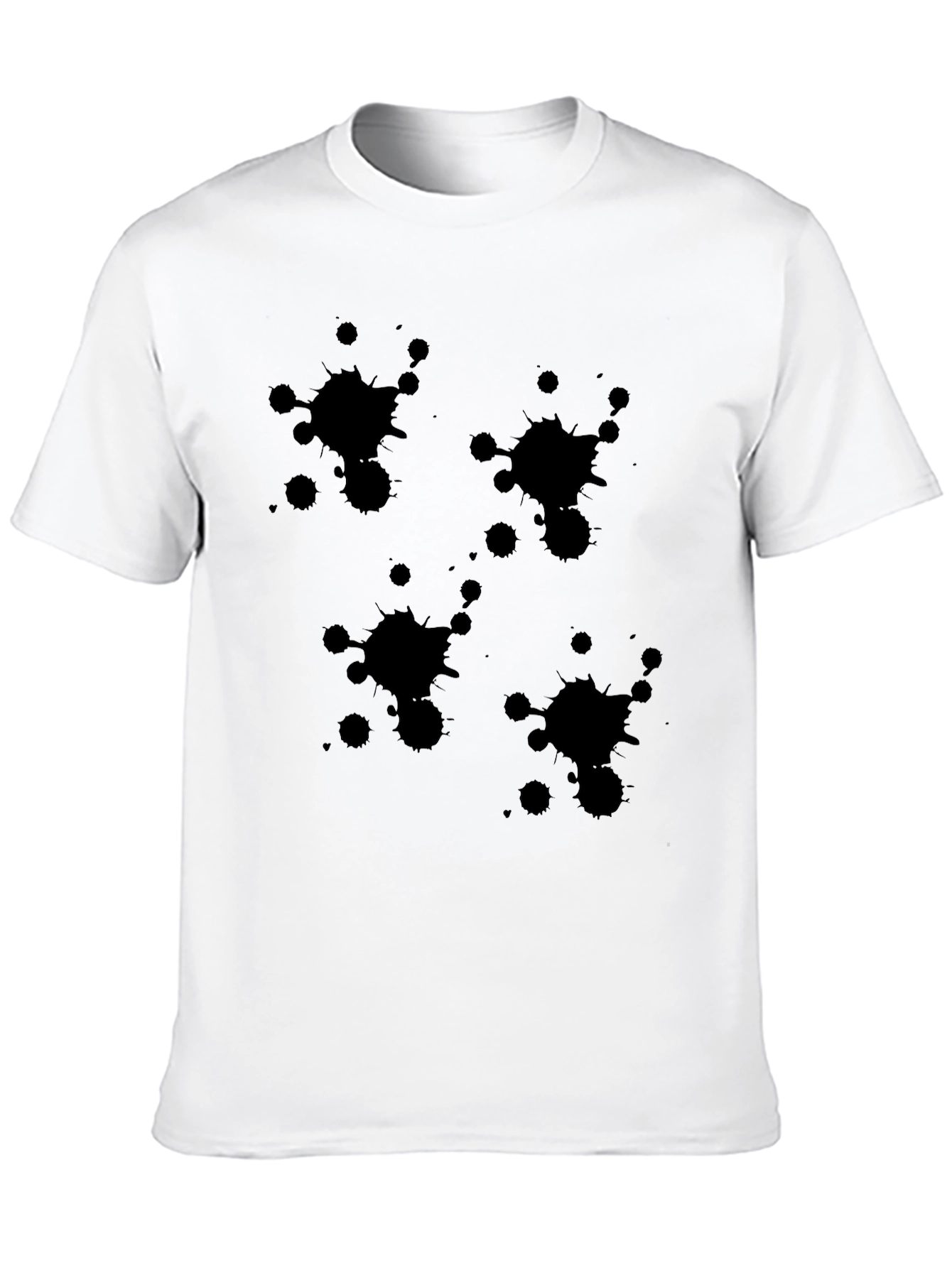 Black T-Shirt with Abstract Splatter Design