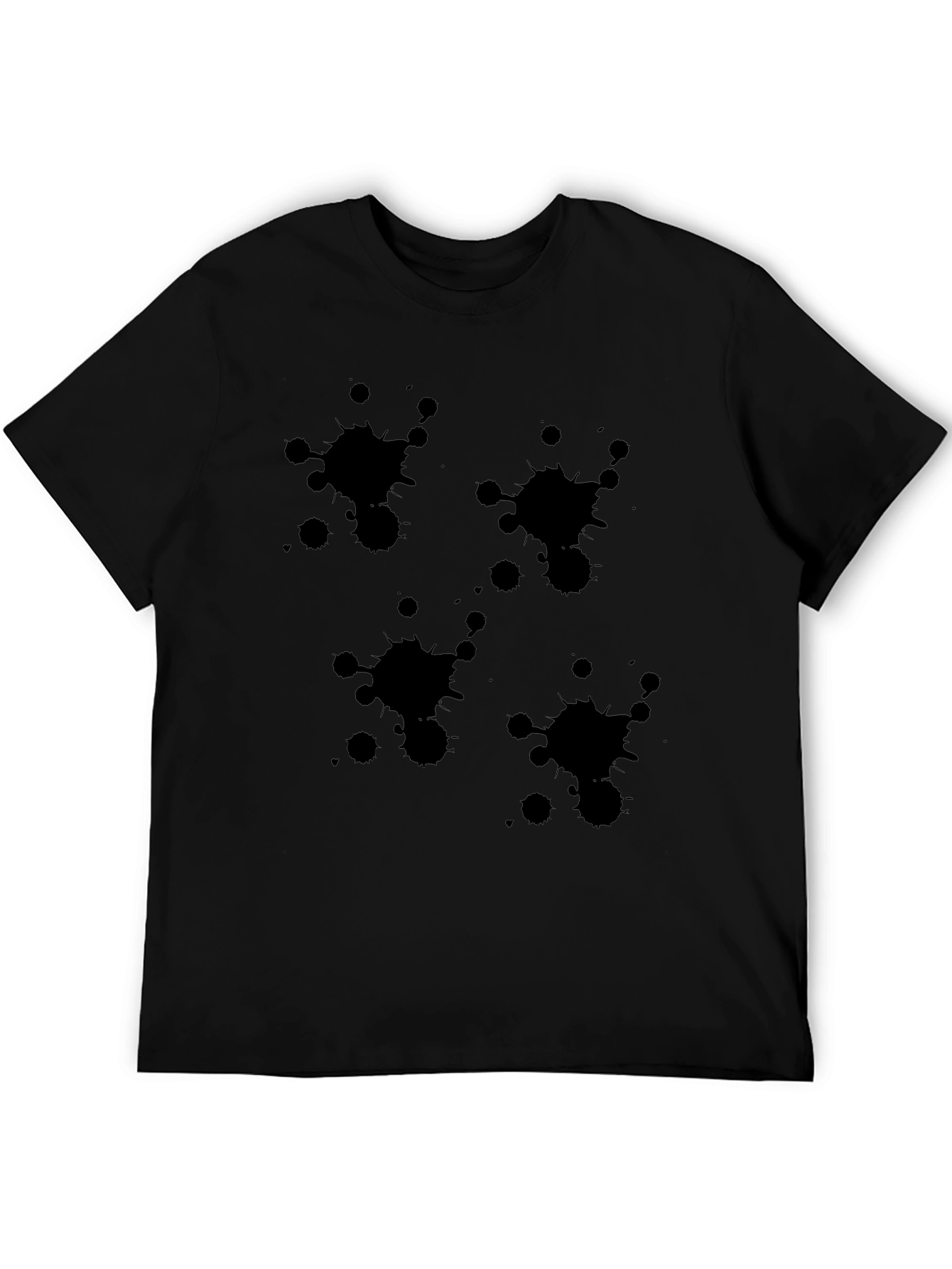 Black T-Shirt with Abstract Splatter Design
