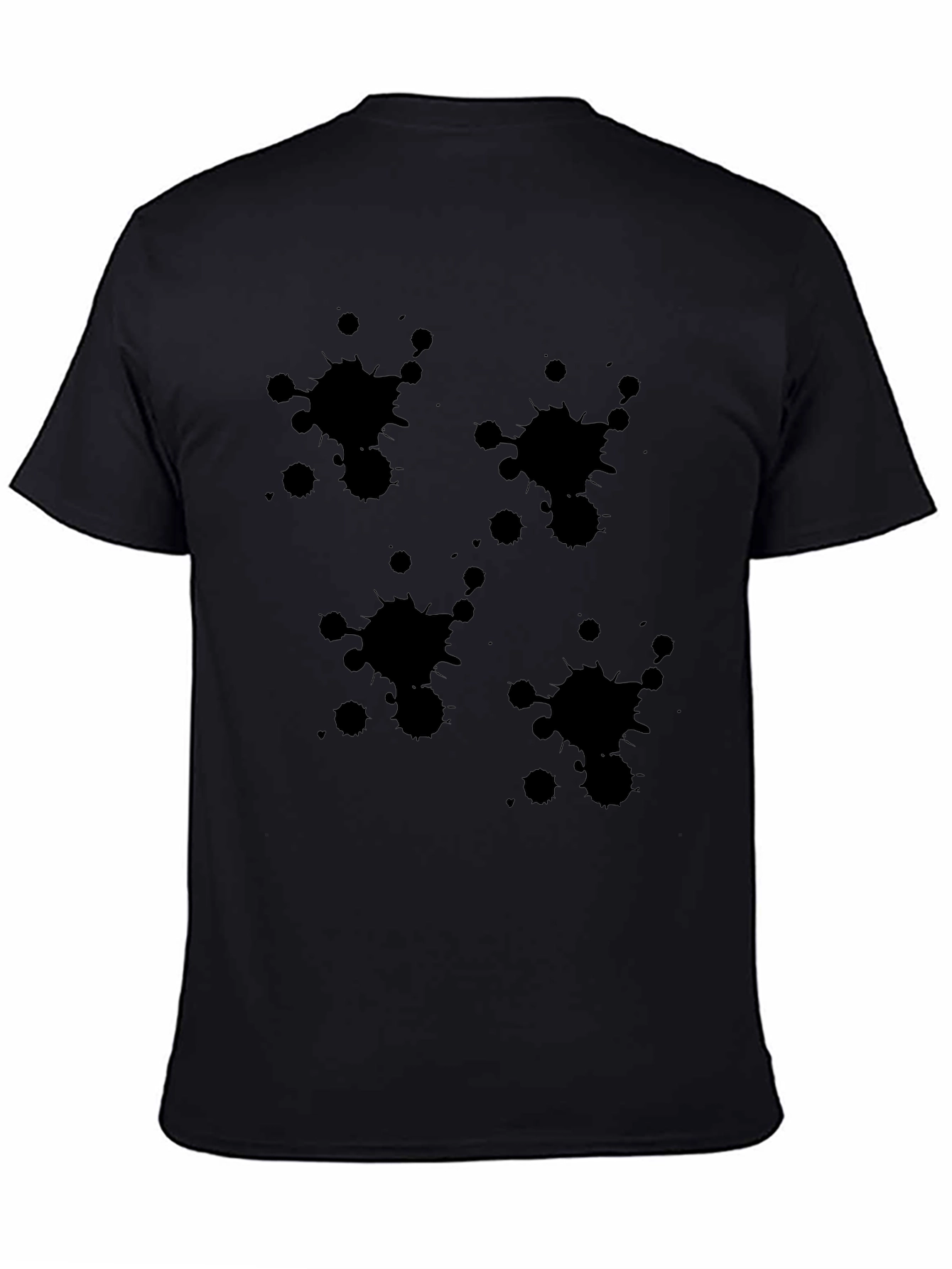 Black T-Shirt with Abstract Splatter Design