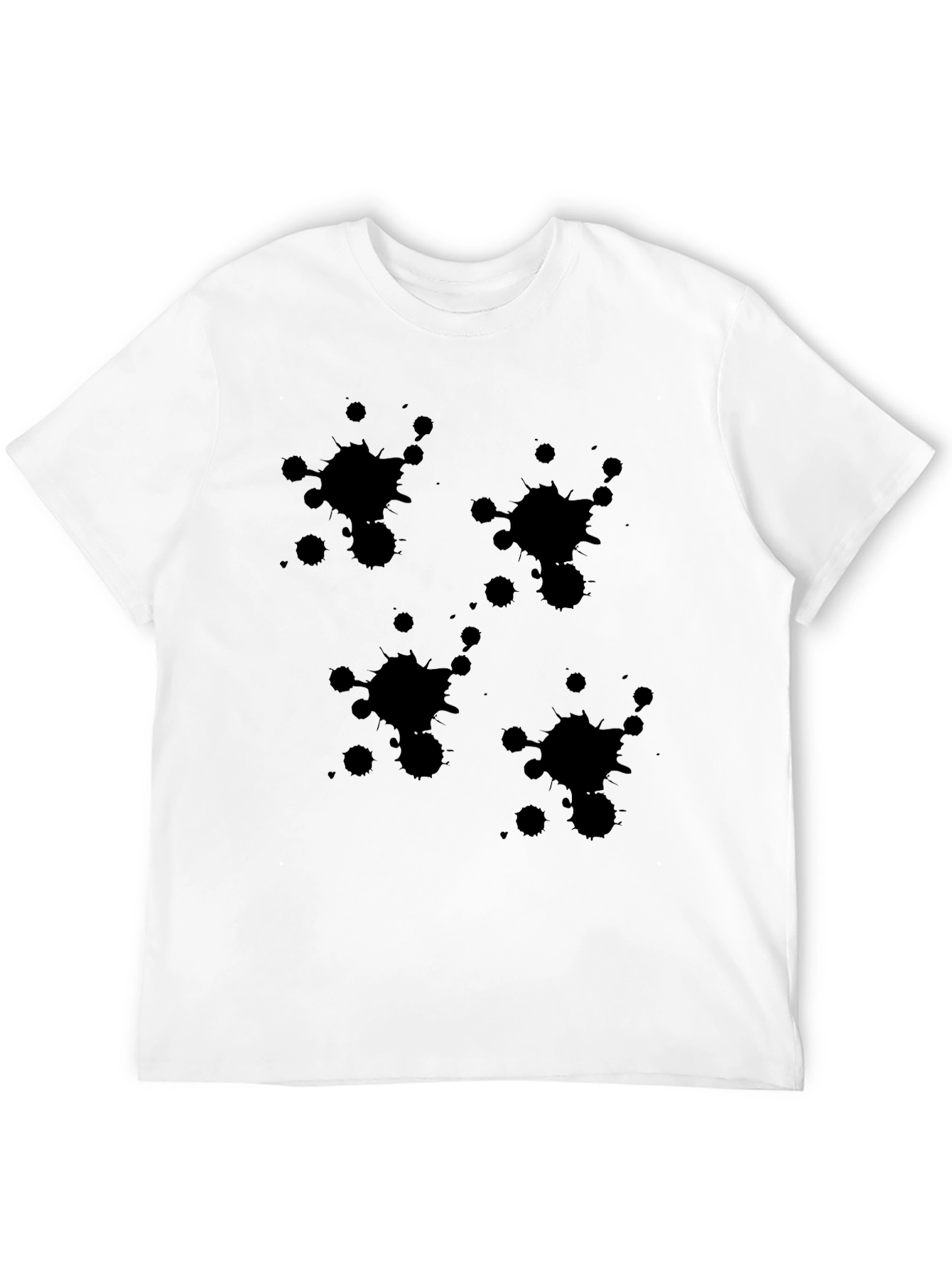 Black T-Shirt with Abstract Splatter Design