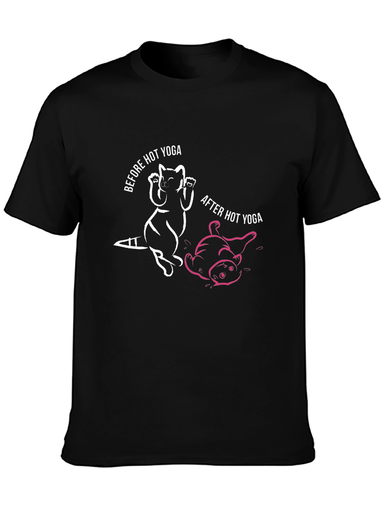 Hot Yoga Raccoon Graphic Tee - Black