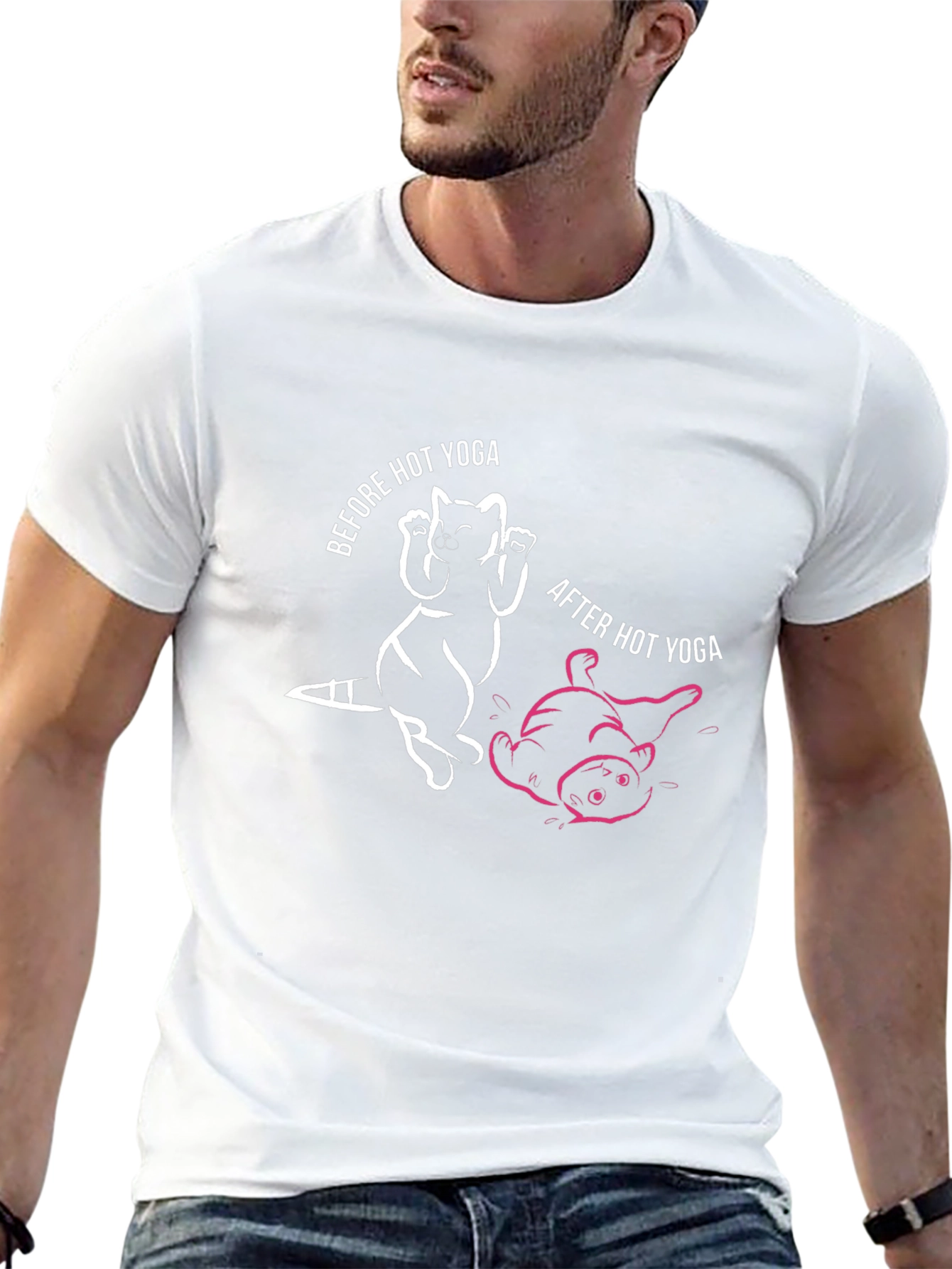 Hot Yoga Raccoon Graphic Tee - Black
