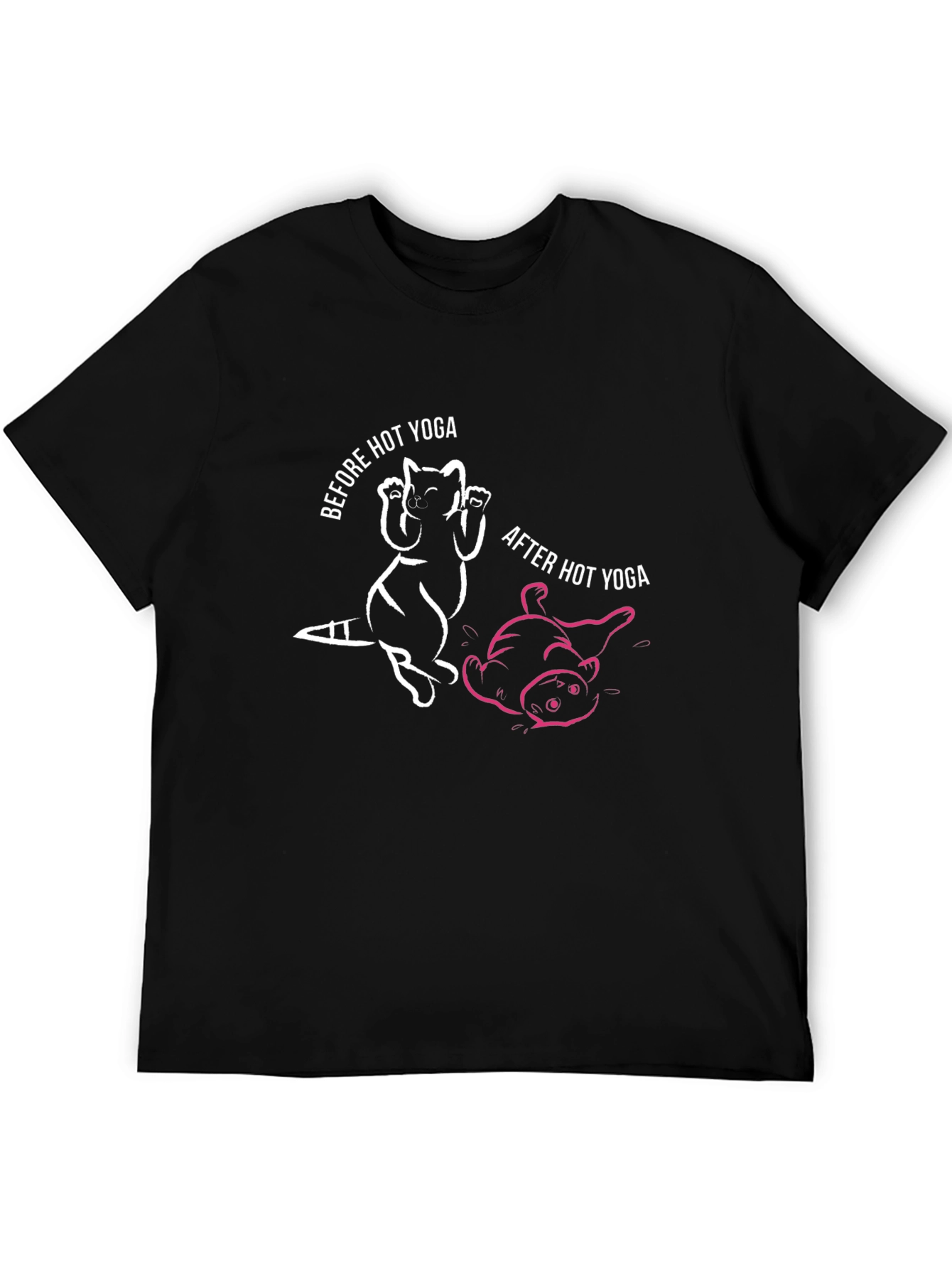 Hot Yoga Raccoon Graphic Tee - Black