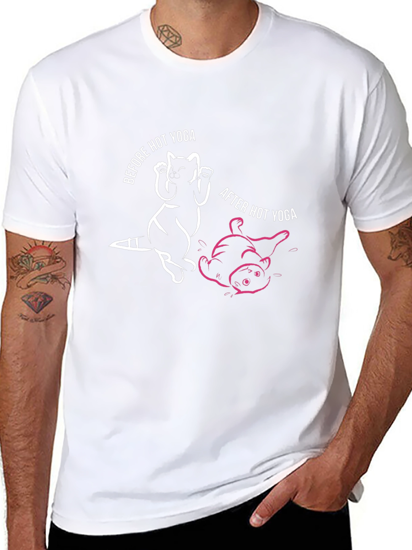 Hot Yoga Raccoon Graphic Tee - Black