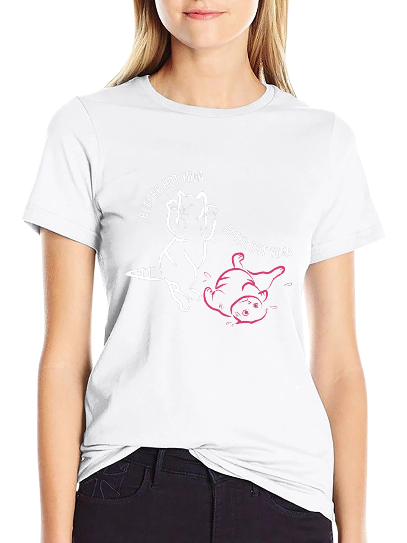 Hot Yoga Raccoon Graphic Tee - Black