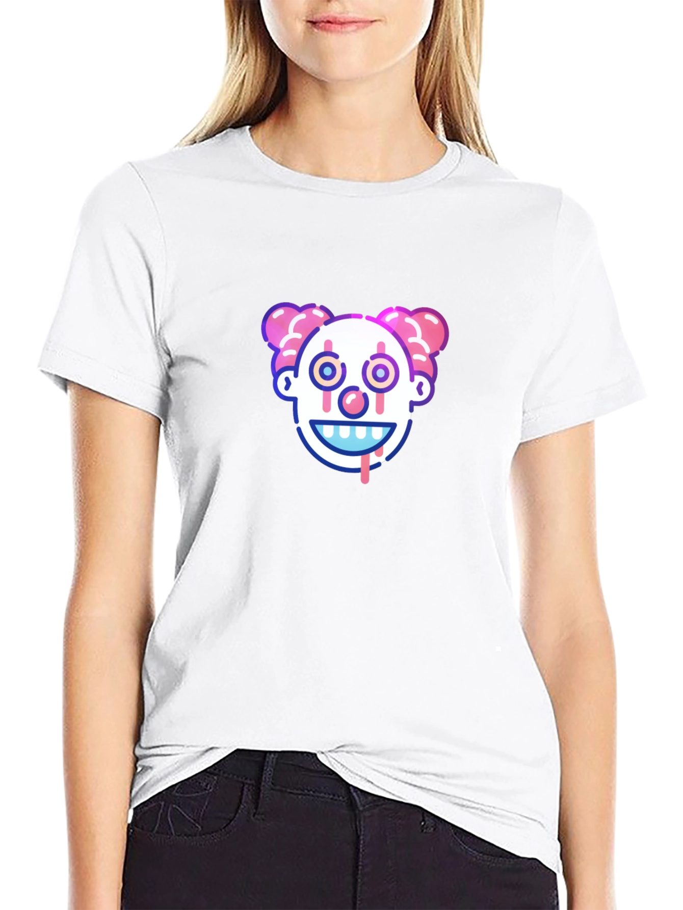 Clown Face Graphic Tee - Creepy Cool Design