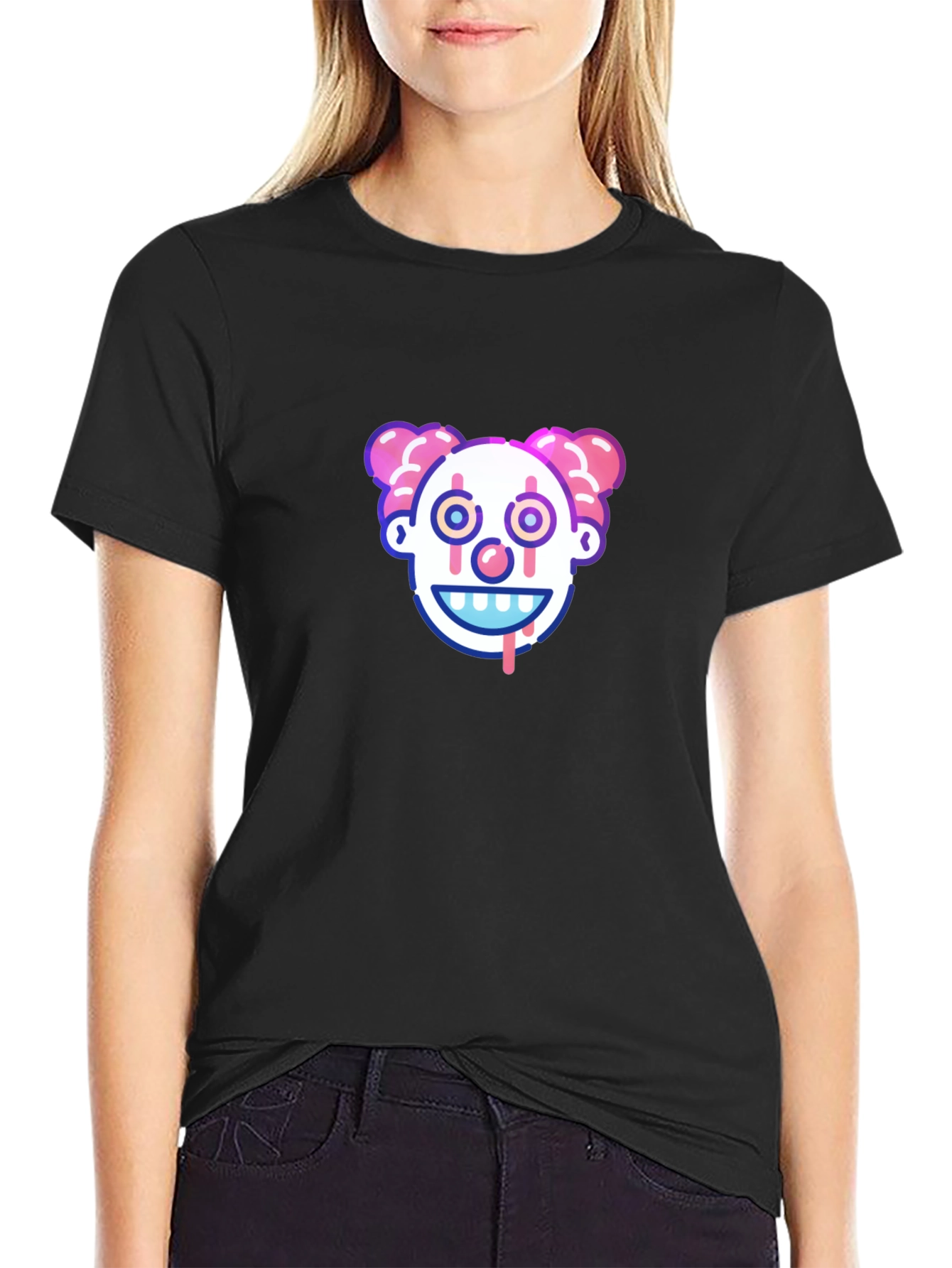 Clown Face Graphic Tee - Creepy Cool Design
