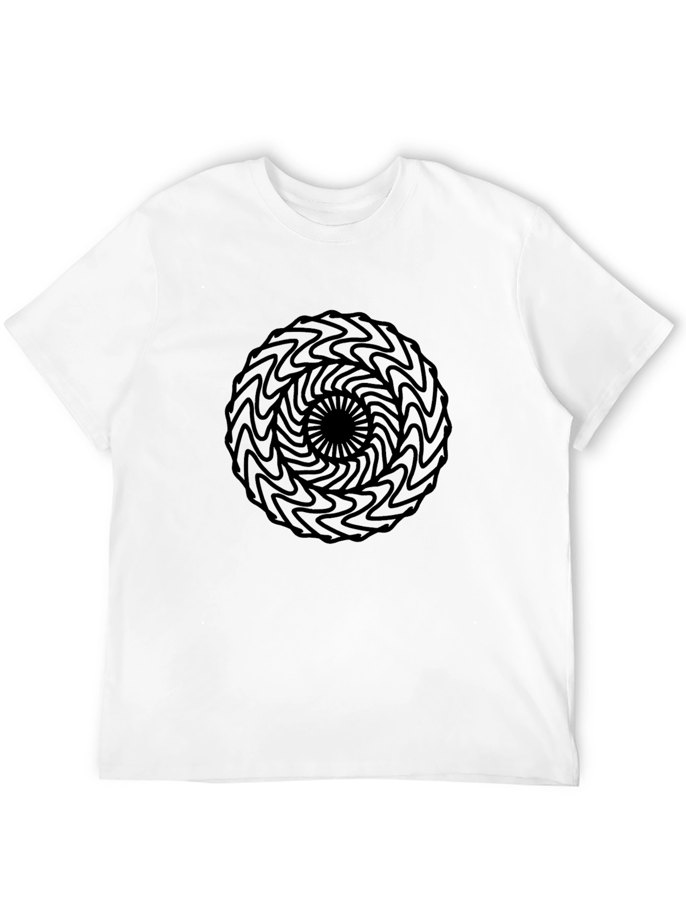 Mens Black Tee with Abstract Circle Design